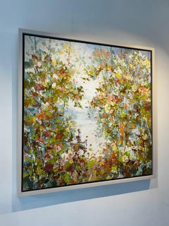 Arvicola d'acqua  - pittura ad olio originale di paesaggio realistico - opera d'arte contemporanea