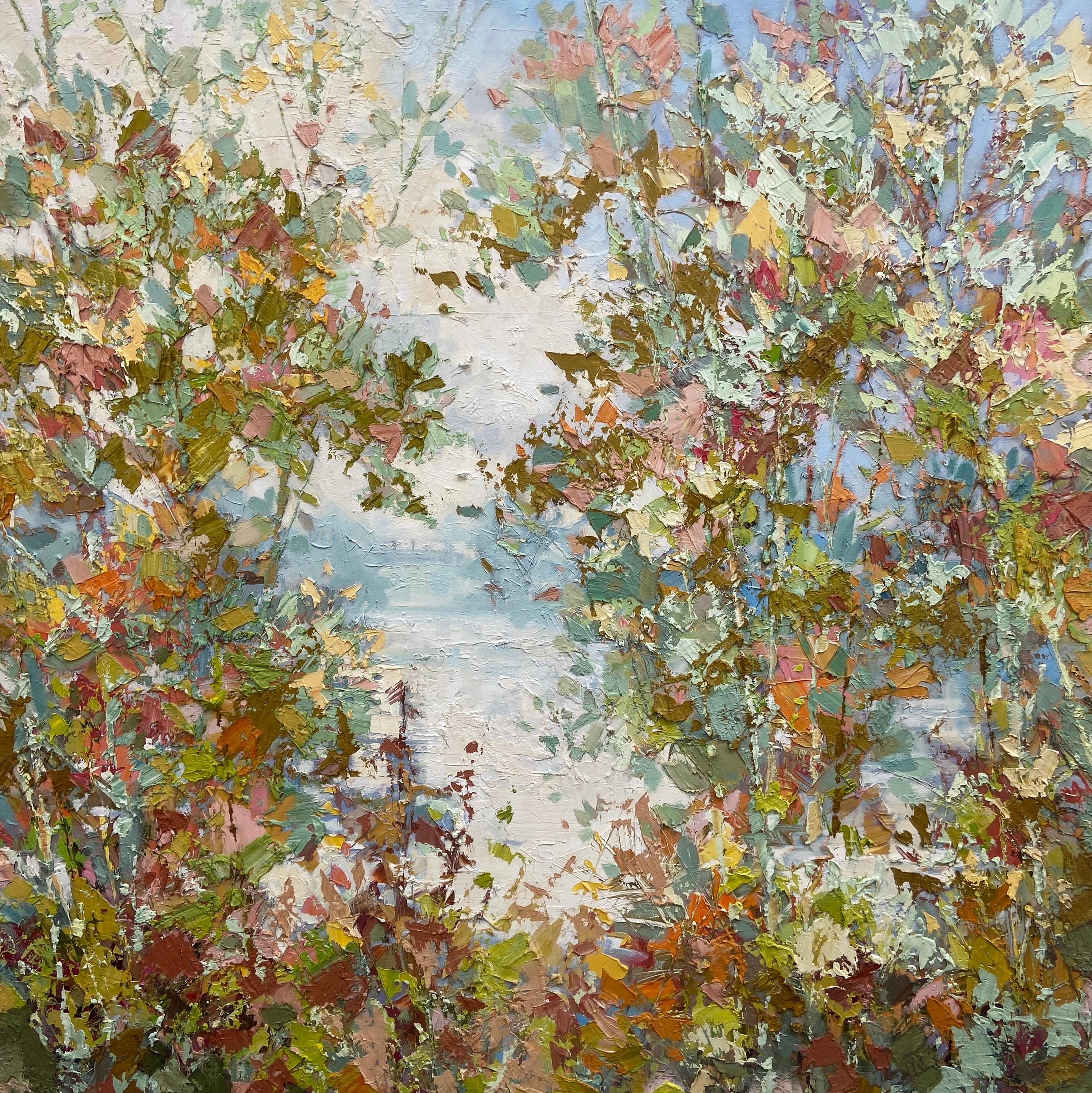 Water Vole  - original realism landscape oil painting - contemporary artwork - Painting by Paul Treasure