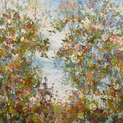 Campagnol aquatique  - peinture à l'huile de paysage réaliste - œuvre d'art contemporain