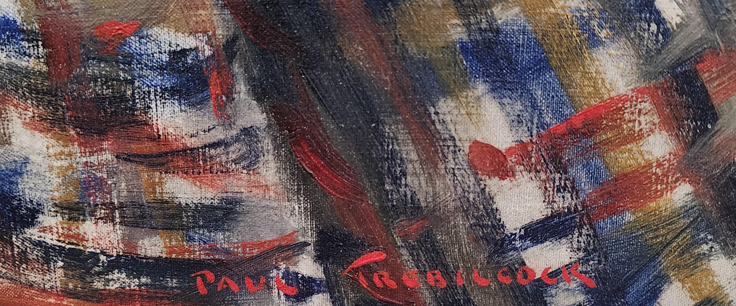 Ritratto di ragazza con bambola, artista di Chicago, ritratto americano - Portrait Painting Marrone di Paul Trebilcock