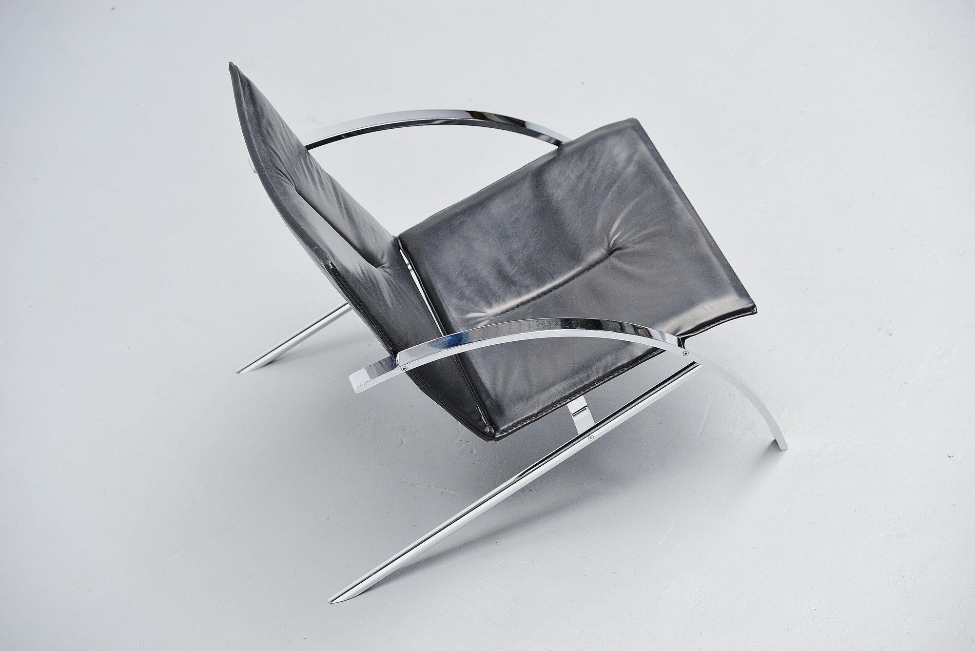 Plated Paul Tuttle Arco Lounge Chair Strassle Switzerland, 1976