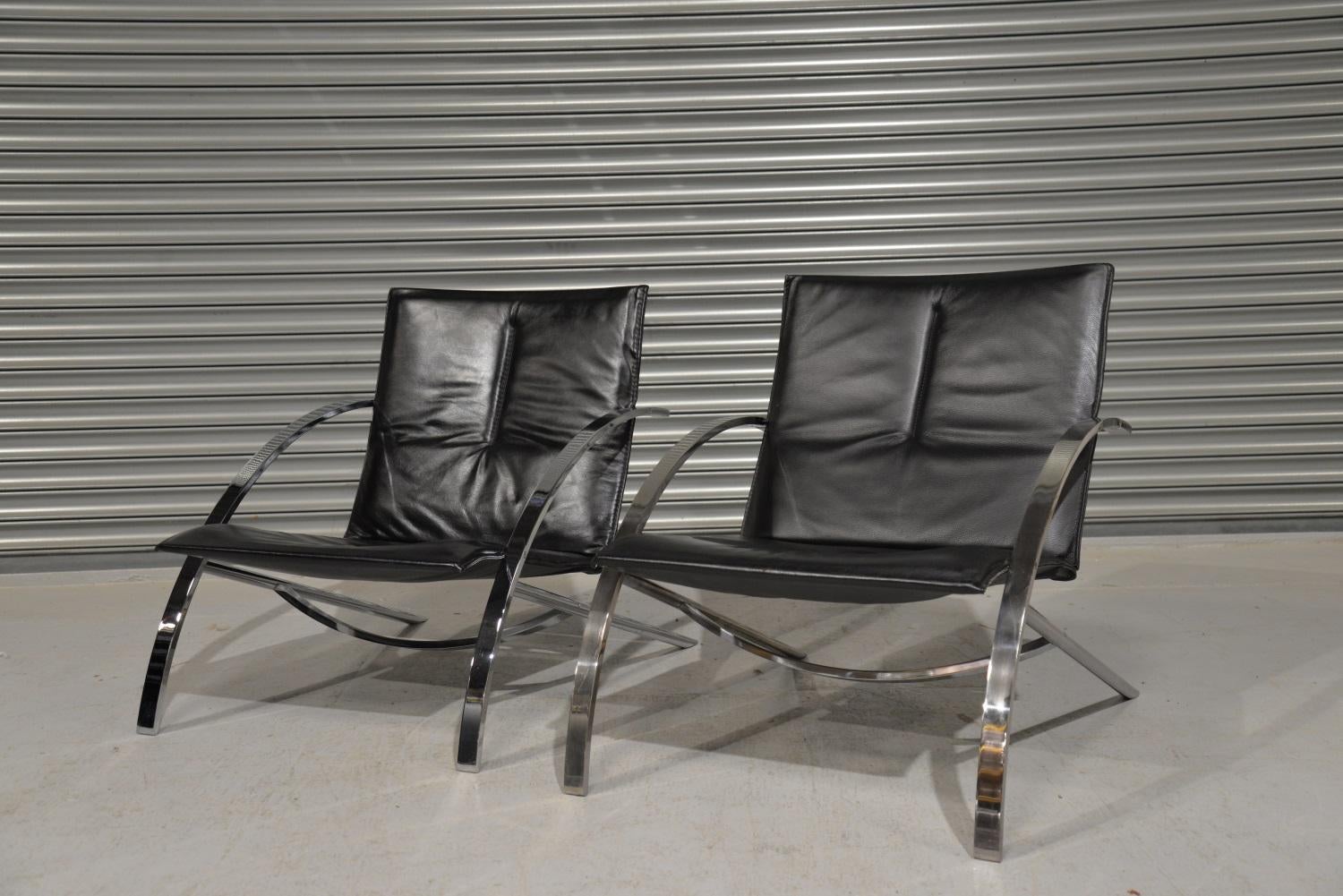 Paul Tuttle Arco Lounge Chairs for Strässle of Switzerland, 1970s For Sale 1