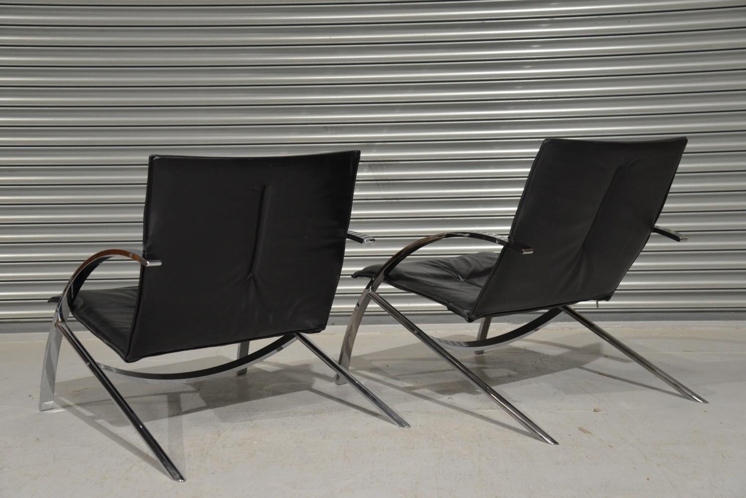 Mid-Century Modern Paul Tuttle Arco Lounge Chairs for Strässle of Switzerland, 1970s For Sale