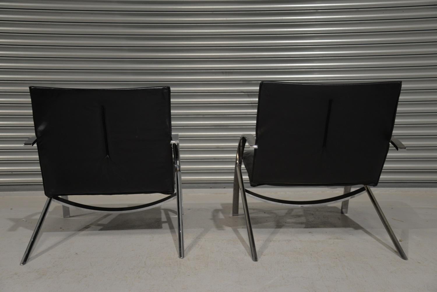 Paul Tuttle Arco Lounge Chairs for Strässle of Switzerland, 1970s In Good Condition For Sale In Fen Drayton, Cambridgeshire