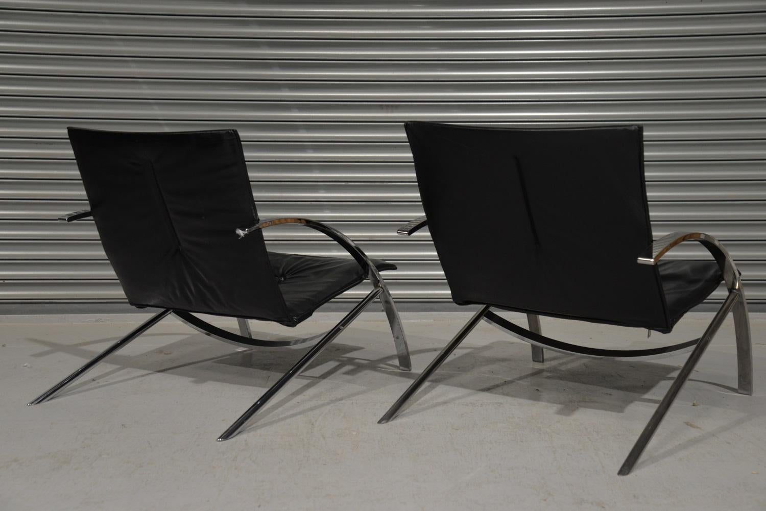 Late 20th Century Paul Tuttle Arco Lounge Chairs for Strässle of Switzerland, 1970s For Sale