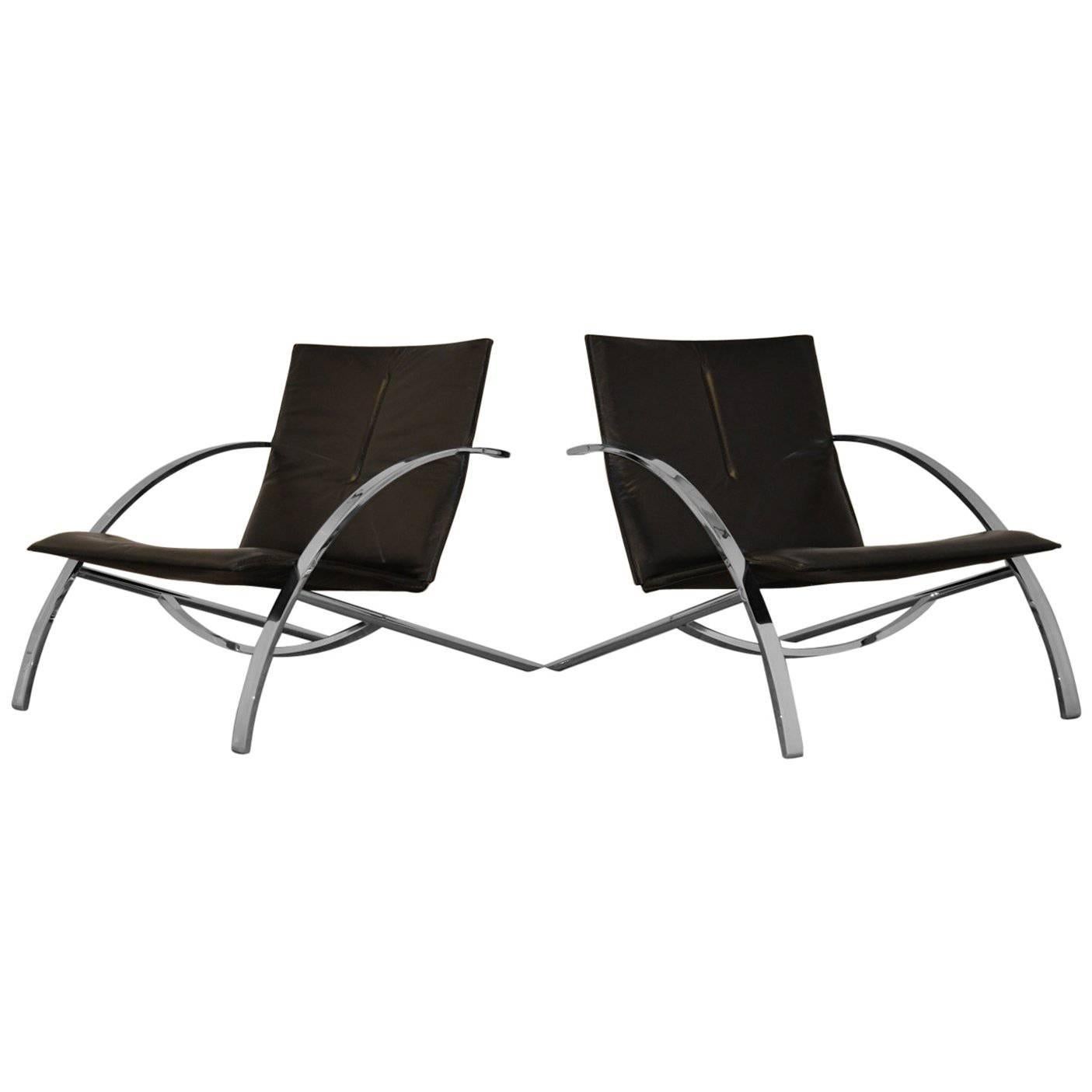 Paul Tuttle Arco Lounge Chairs for Strässle of Switzerland, 1970s For Sale
