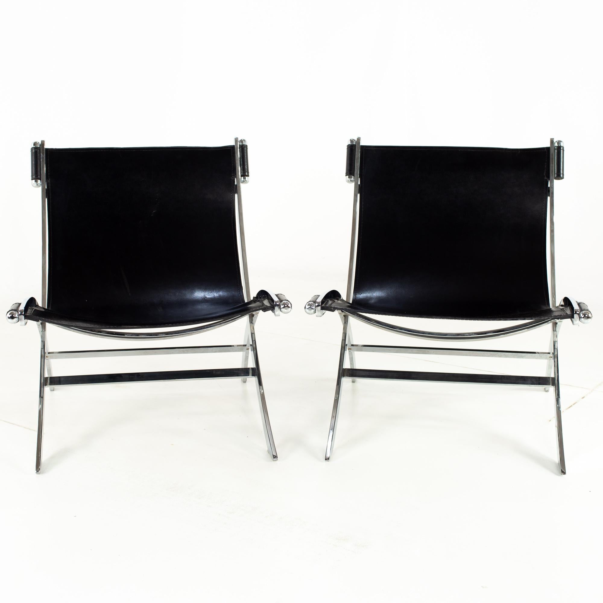 Paul Tuttle for Flexform midcentury black leather and chrome lounge chairs, pair
Each chair measures 26 wide x 30.5 deep x 30 high with a seat height of 16.5 inches
See below for 5 ways to save!
Free restoration: When you purchase a piece we