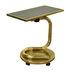 Paul Tuttle table d'appoint Anaconda en laiton avec plateau tournant et plateau en forme de plateau, moderne du milieu du siècle dernier