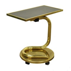 Paul Tuttle Mid-Century Modern Brass Revolving Tray Top Anaconda Side Table