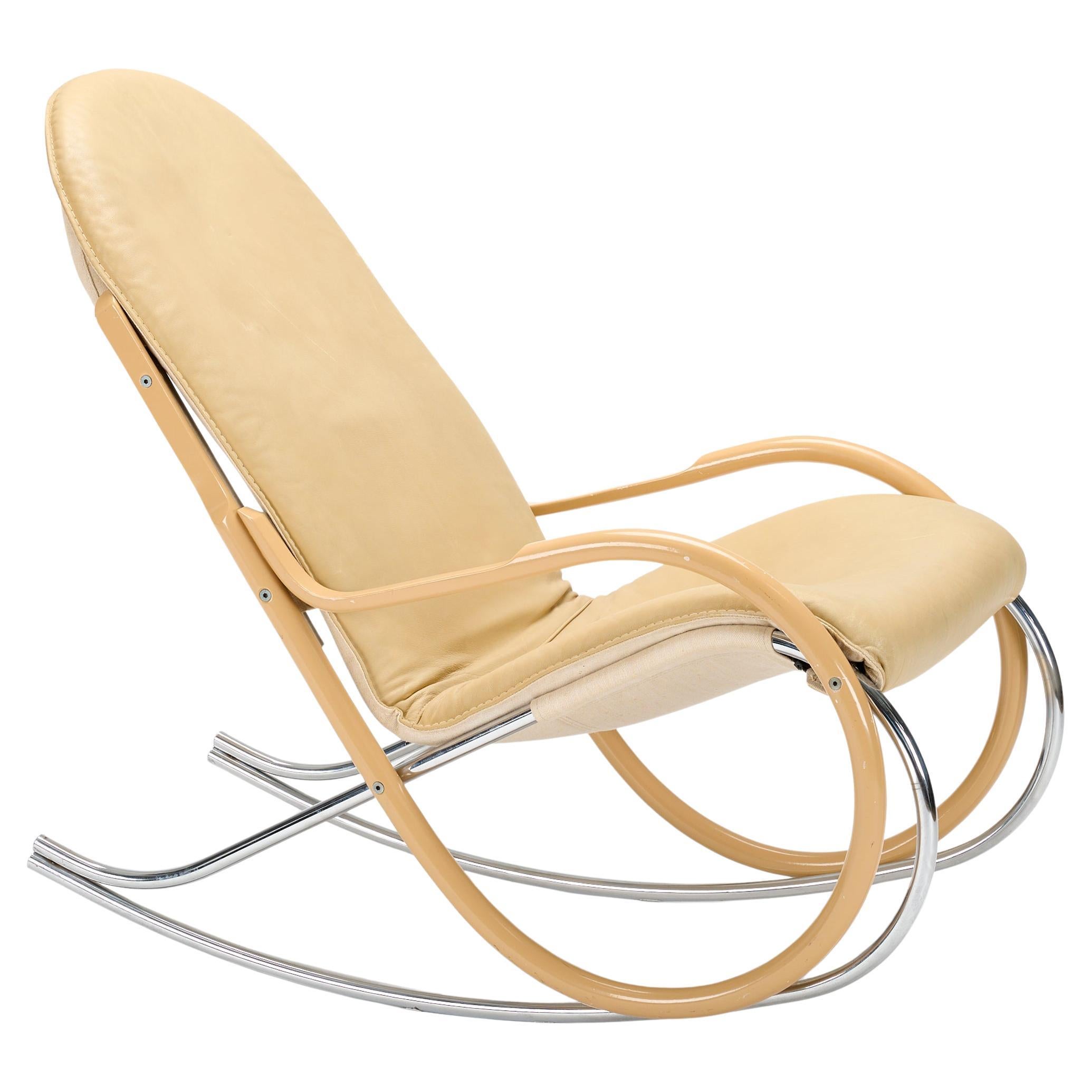 Sedia a dondolo Paul Tuttle modello "Nonna" per Stassle Switzerland, circa 1972