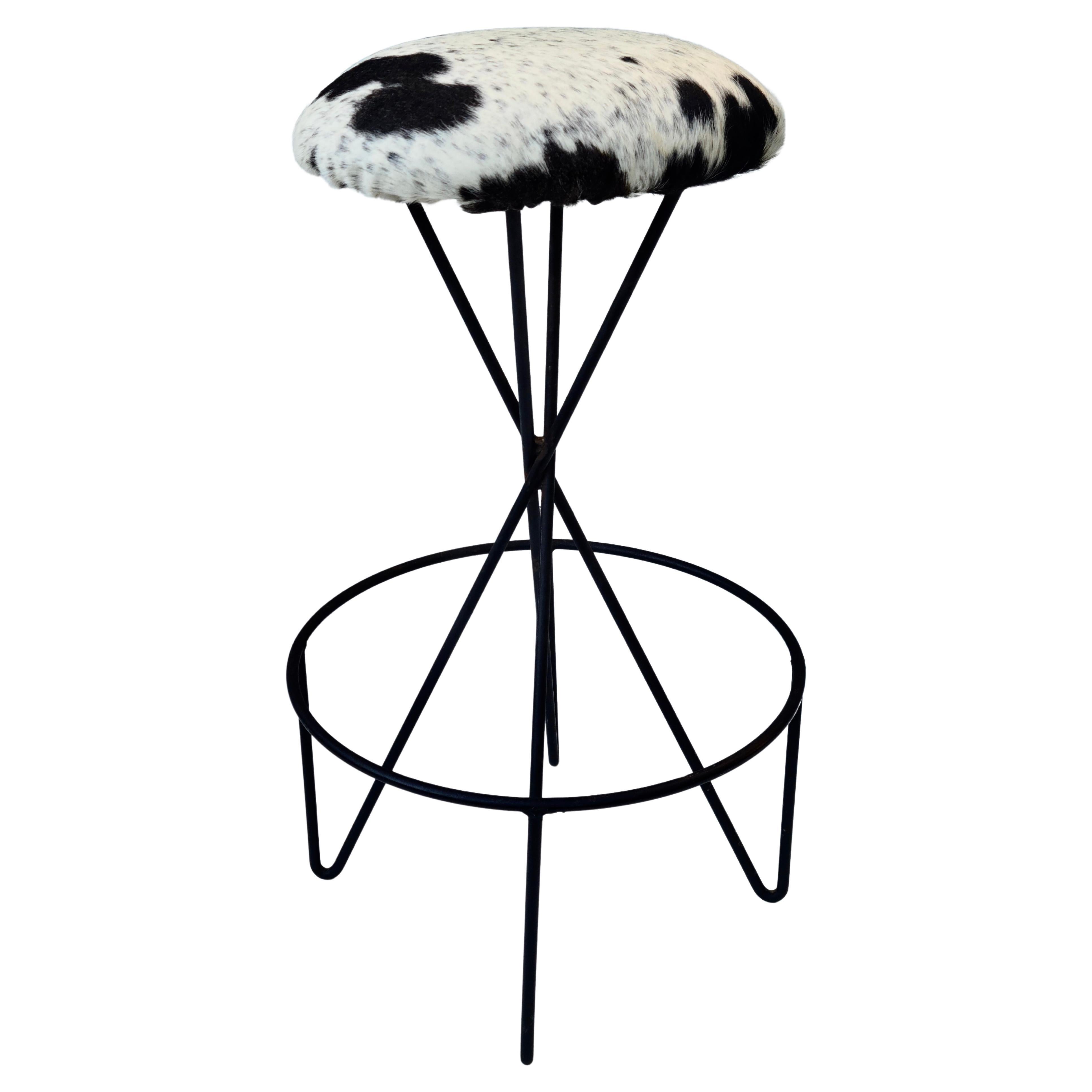 Paul Tuttle Modern Color Inc. Hairpin Bar Stool Cowhide For Sale