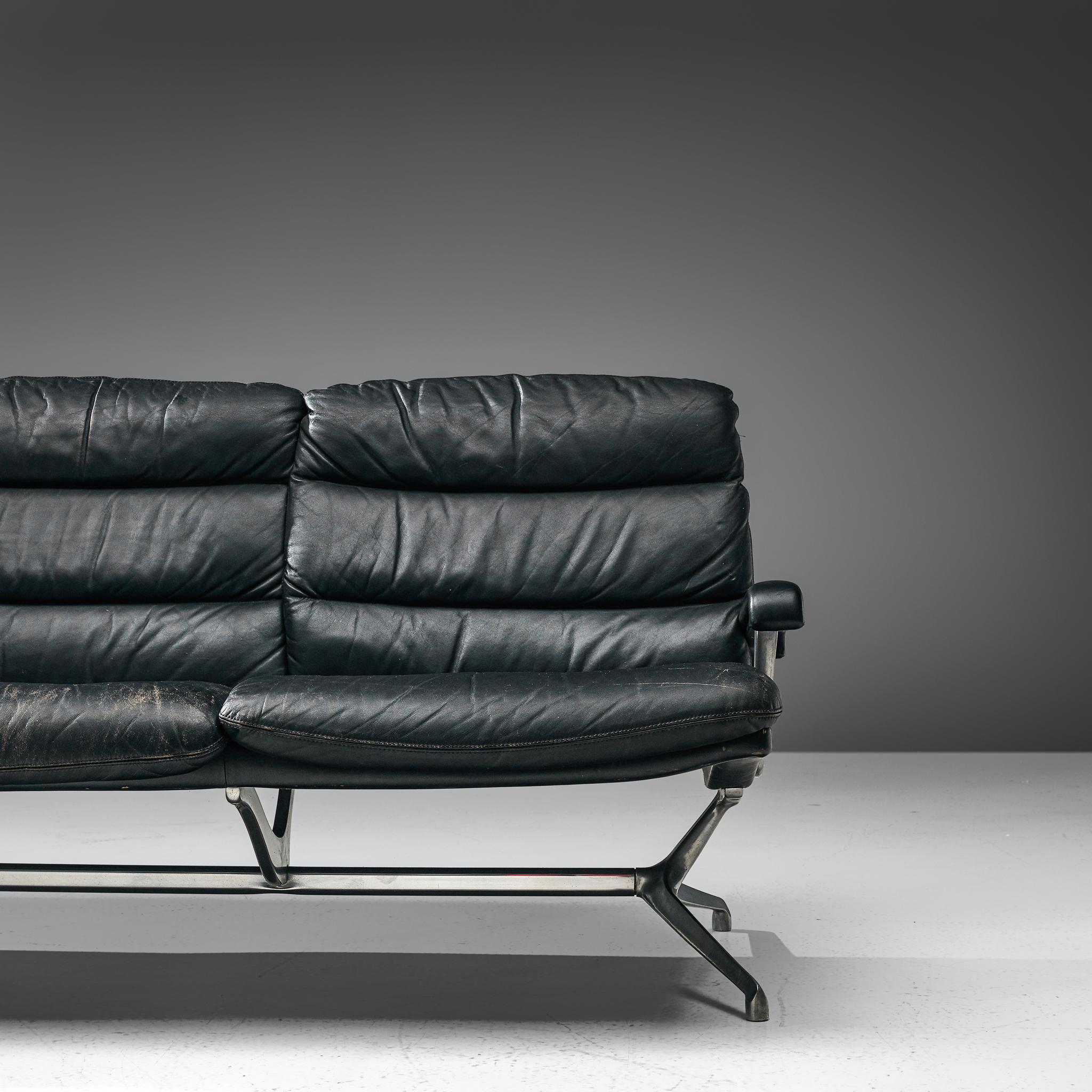 Paul Tuttle Sofa in Black Leather 1