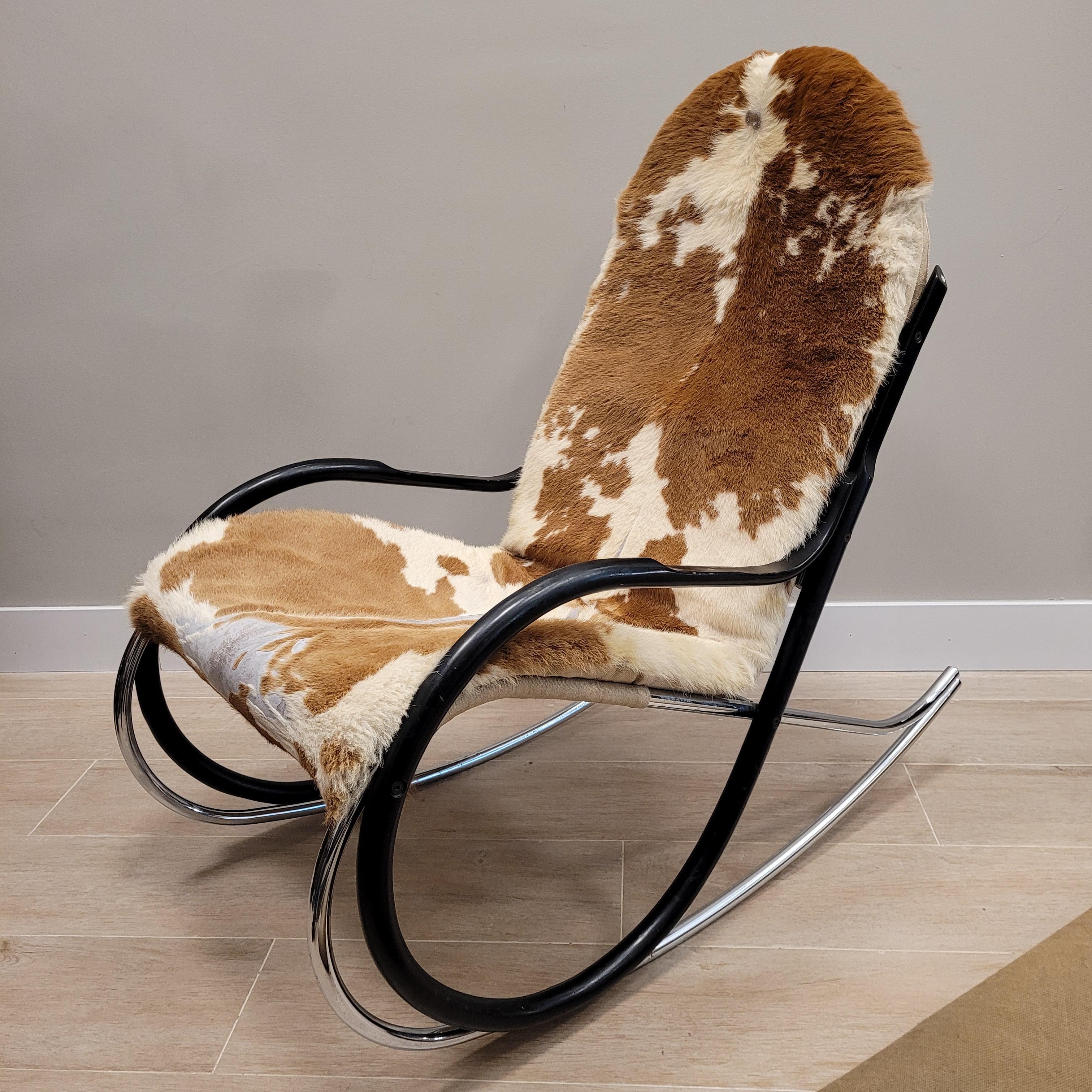 cow print rocking chair