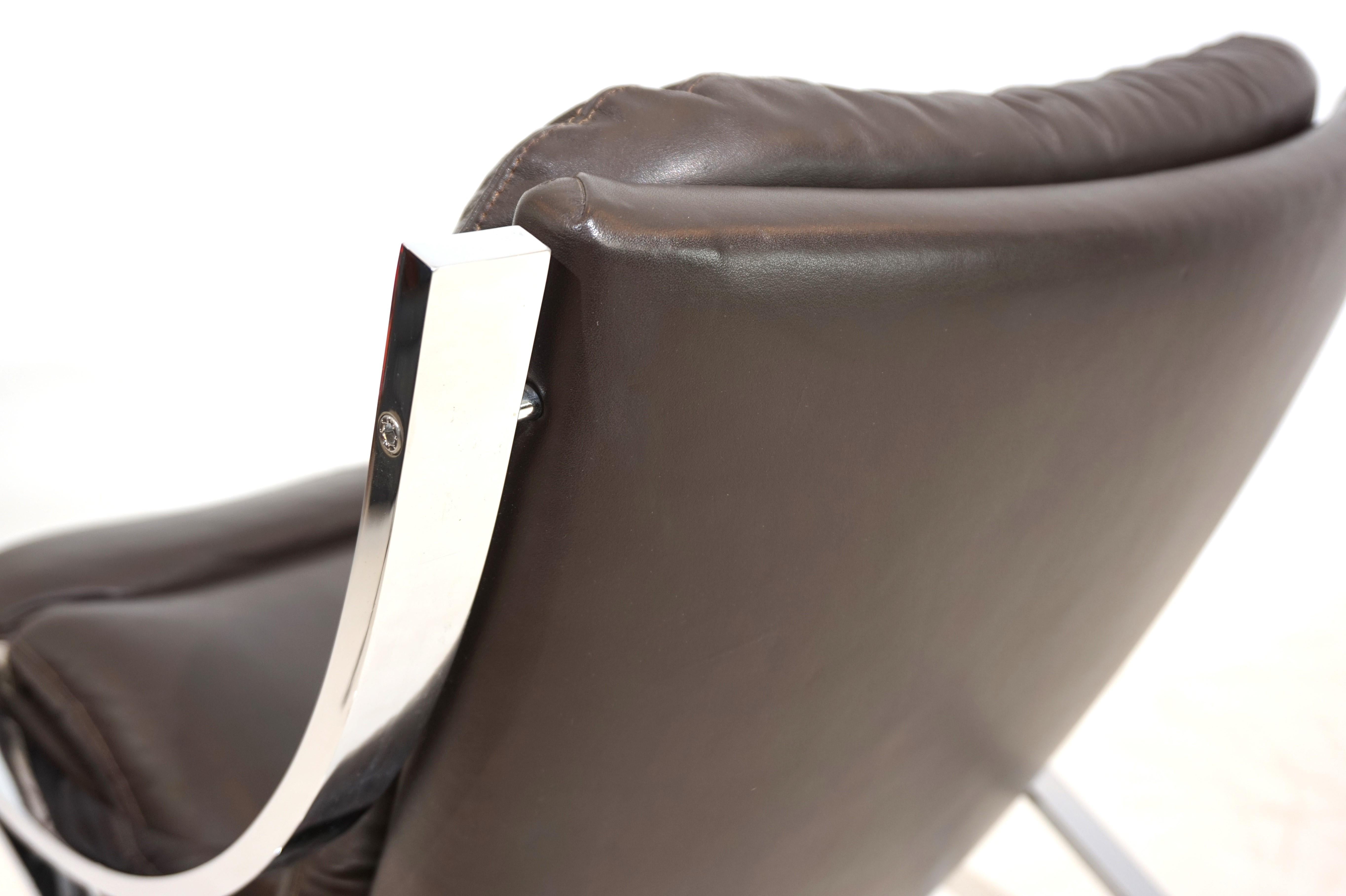 Paul Tuttle Zeta leather armchair for Strässle International For Sale 11