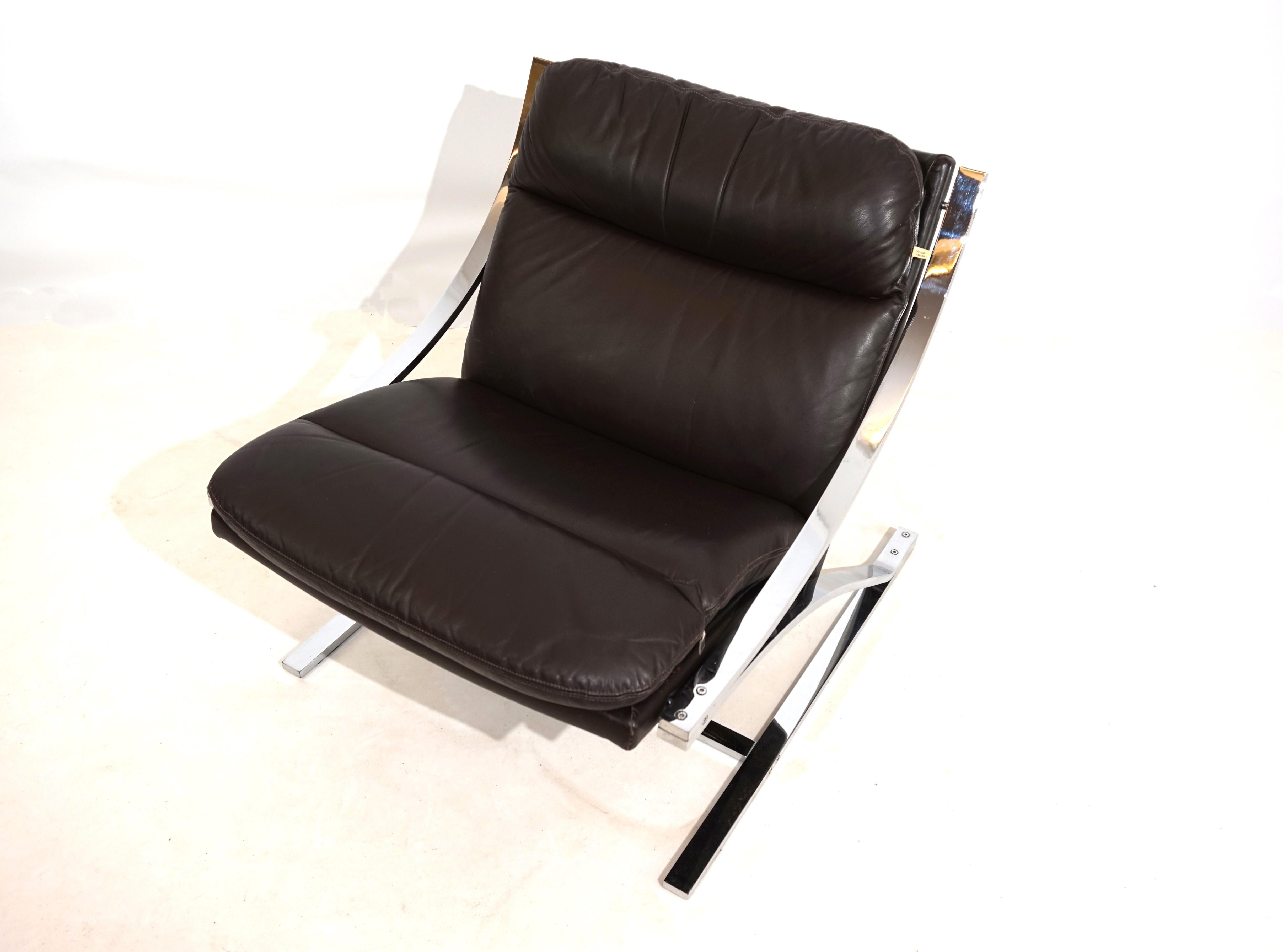Paul Tuttle Zeta leather armchair for Strässle International For Sale 13
