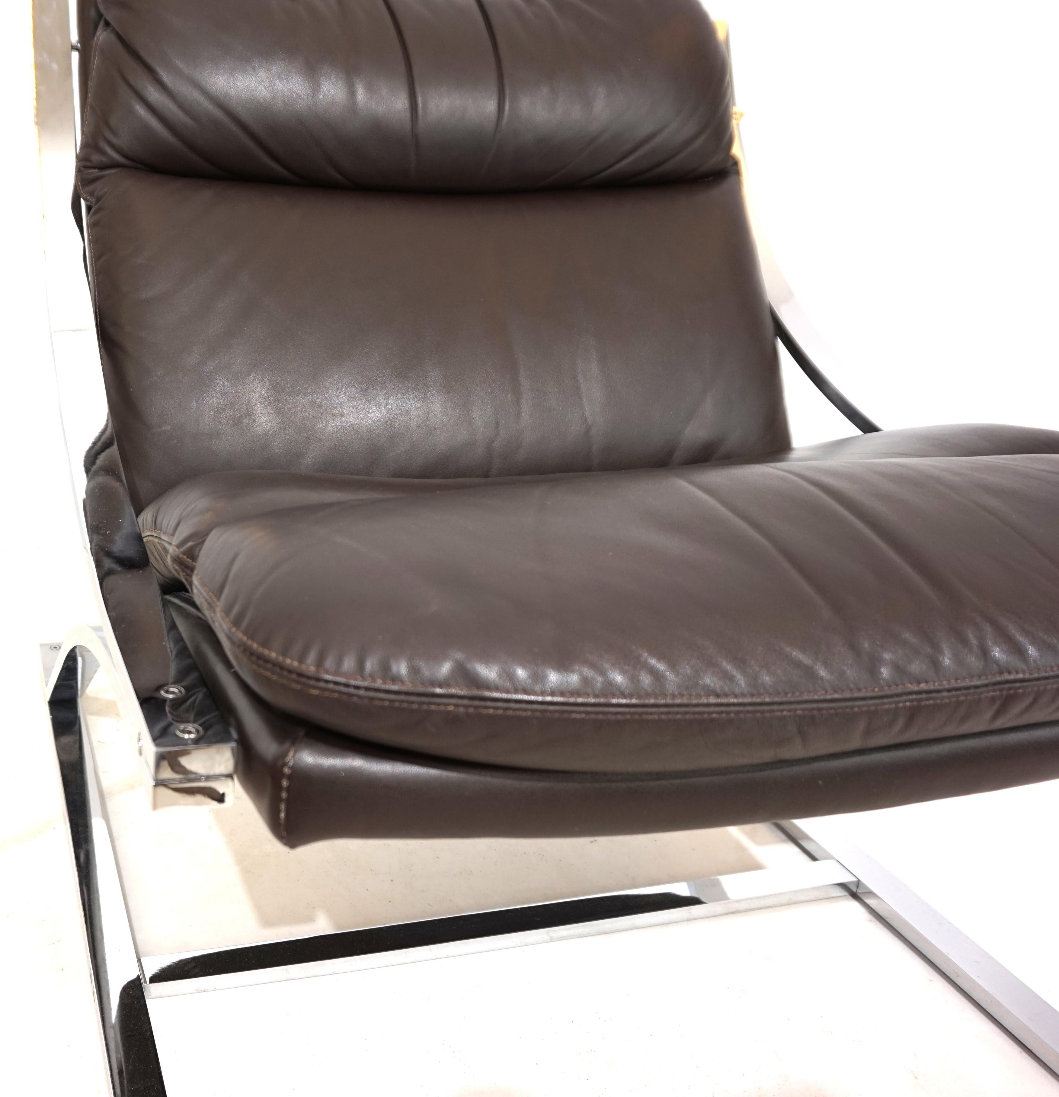 Paul Tuttle Zeta leather armchair for Strässle International For Sale 1