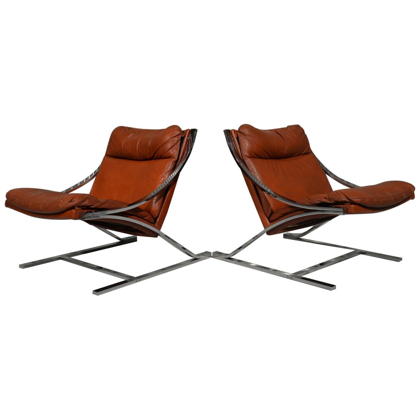 Paul Tuttle "Zeta" Lounge Chairs for Strassle of Switzerland, 1968 For Sale