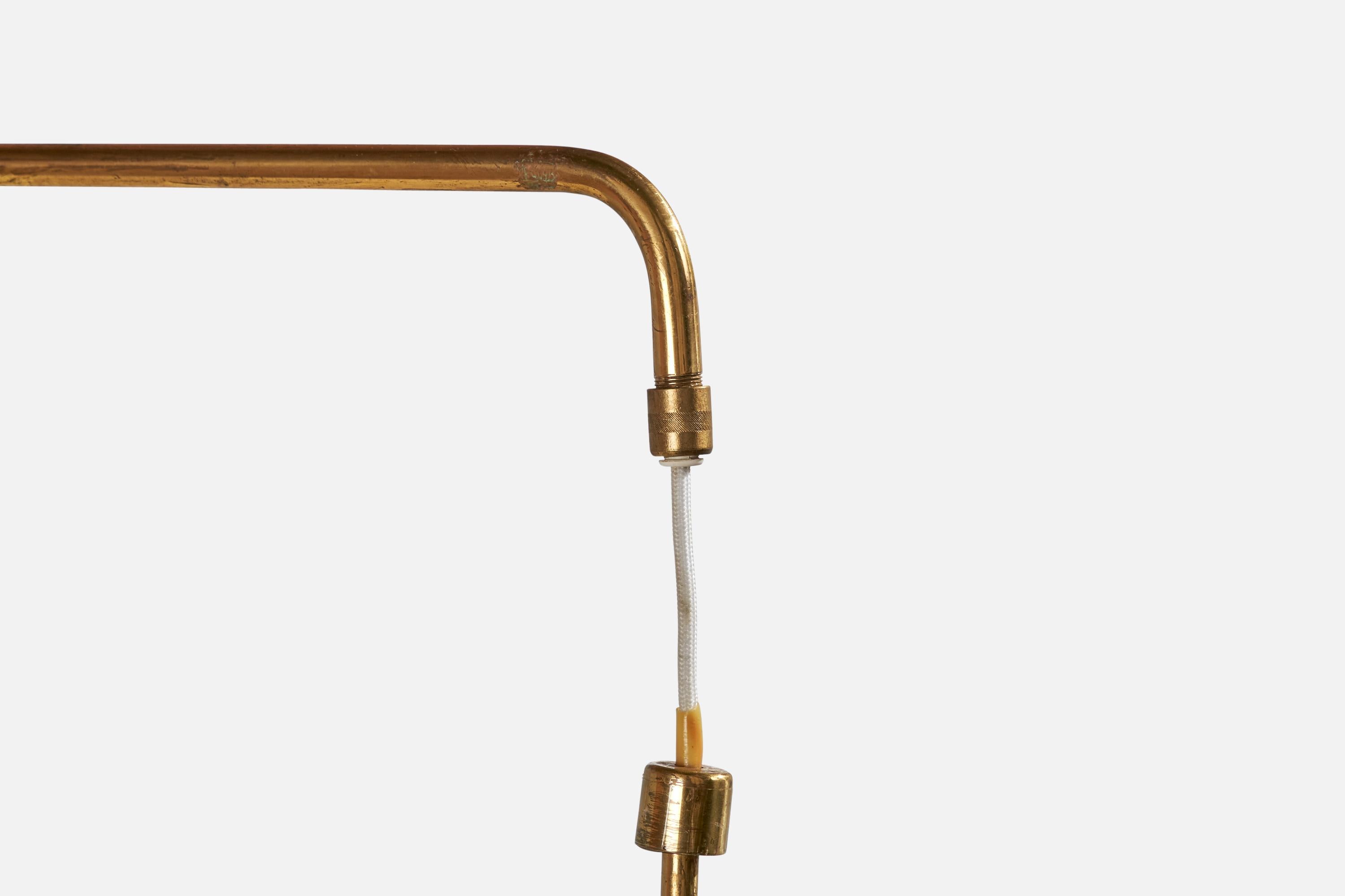 Paul U. Bergströms, Lámpara de pared, latón, ratán, Suecia, década de 1940 en venta 2
