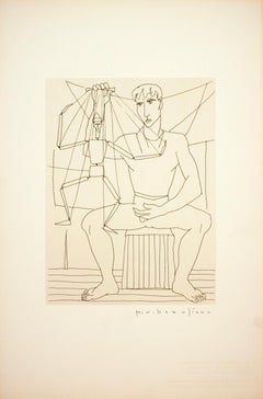 Paul V. Beaulieu-Man with Puppet-Mid Century