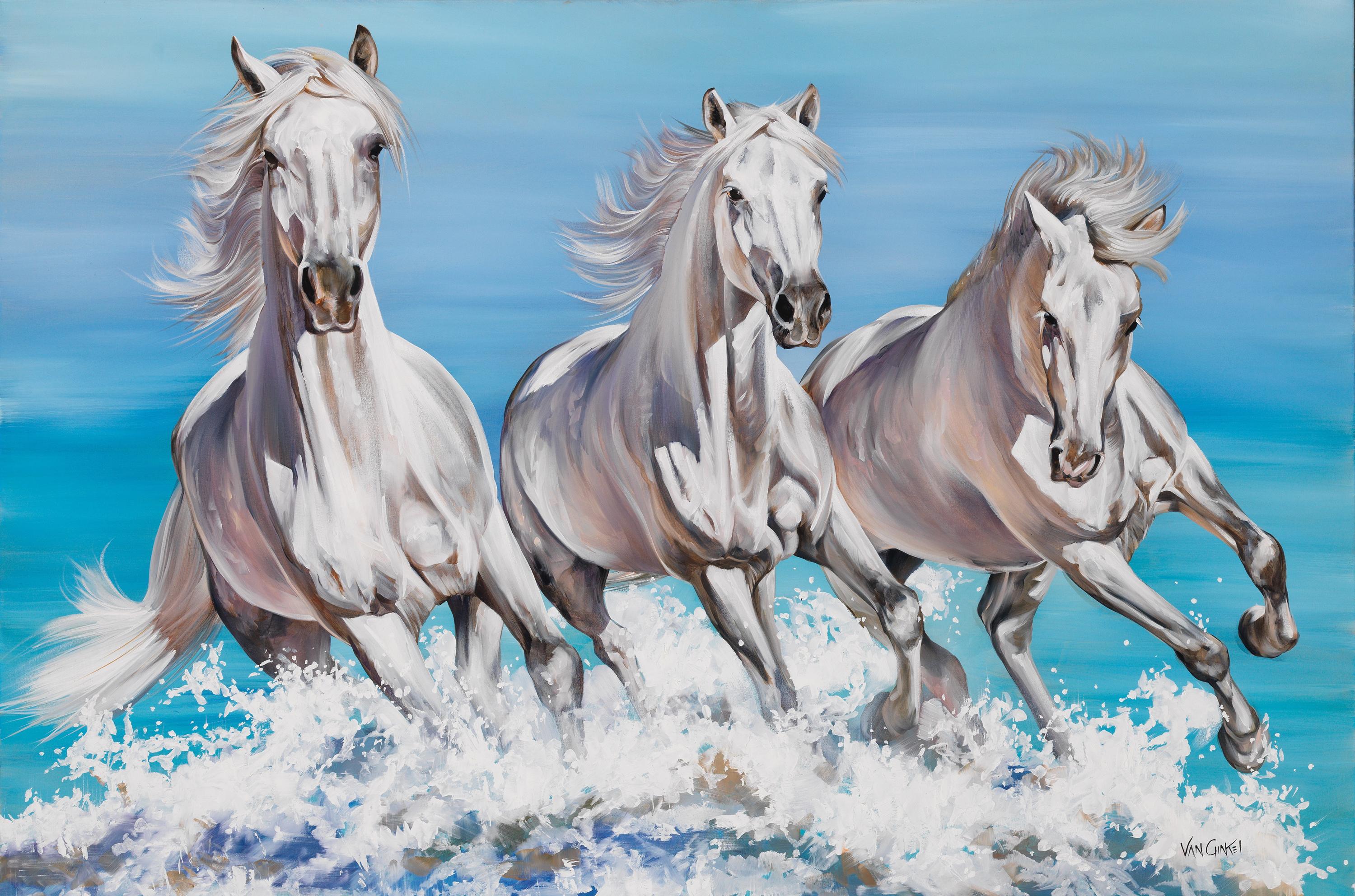 Breaking Waves - Painting by Paul Van Ginkel