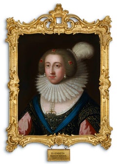 Portrait of Elizabeth, Queen of Bohemia & Electress Palatine, Fine Gilded Frame