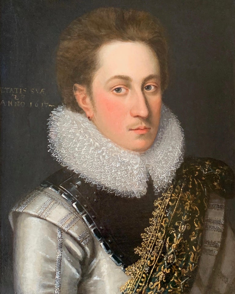 Paul van Somer 17th Century British Oil Portrait of a Nobleman Circle of Paul van Somer. For