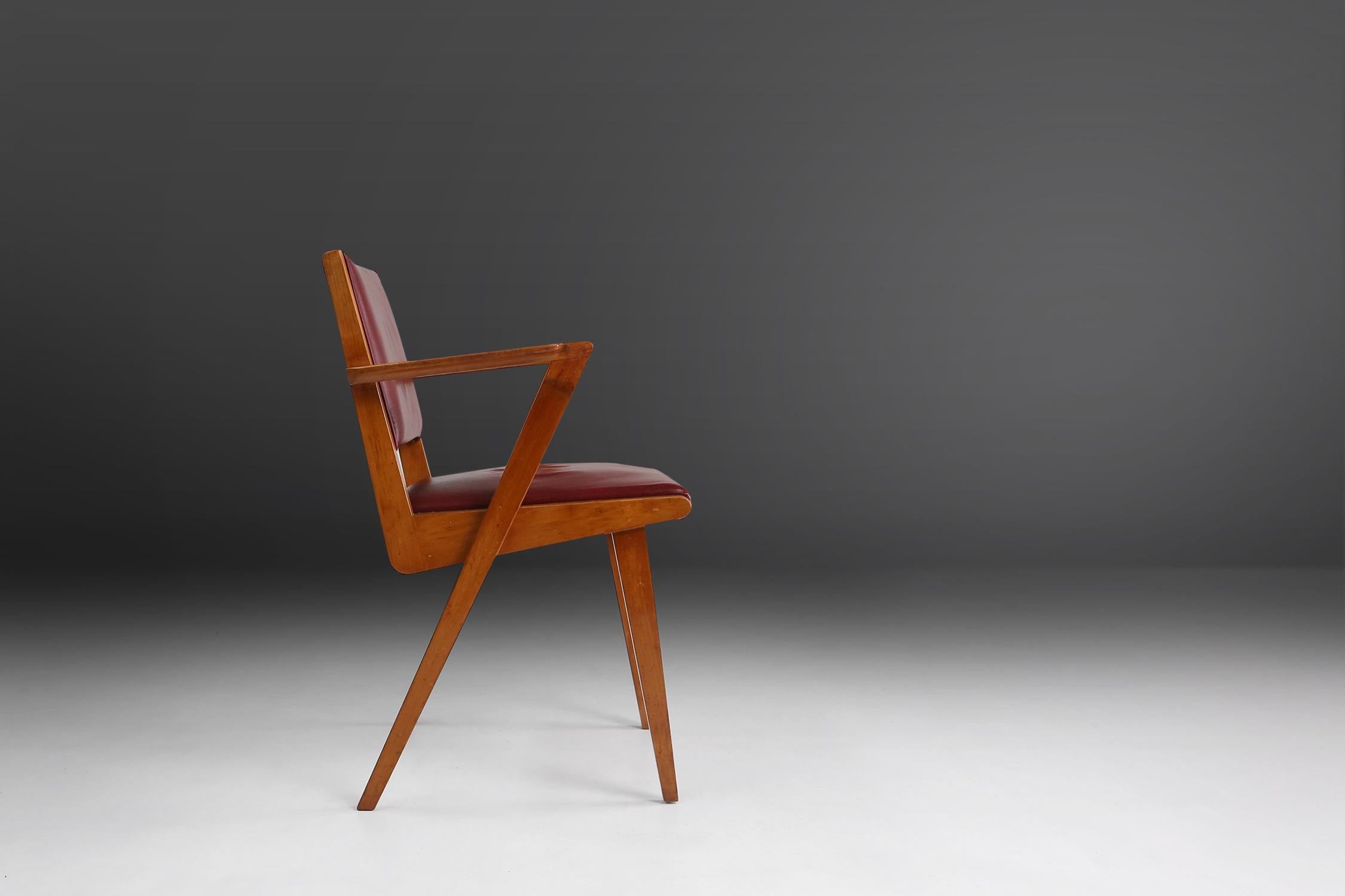 Mid-Century Modern Paul Vandenbulcke Chair by De Coene For Sale