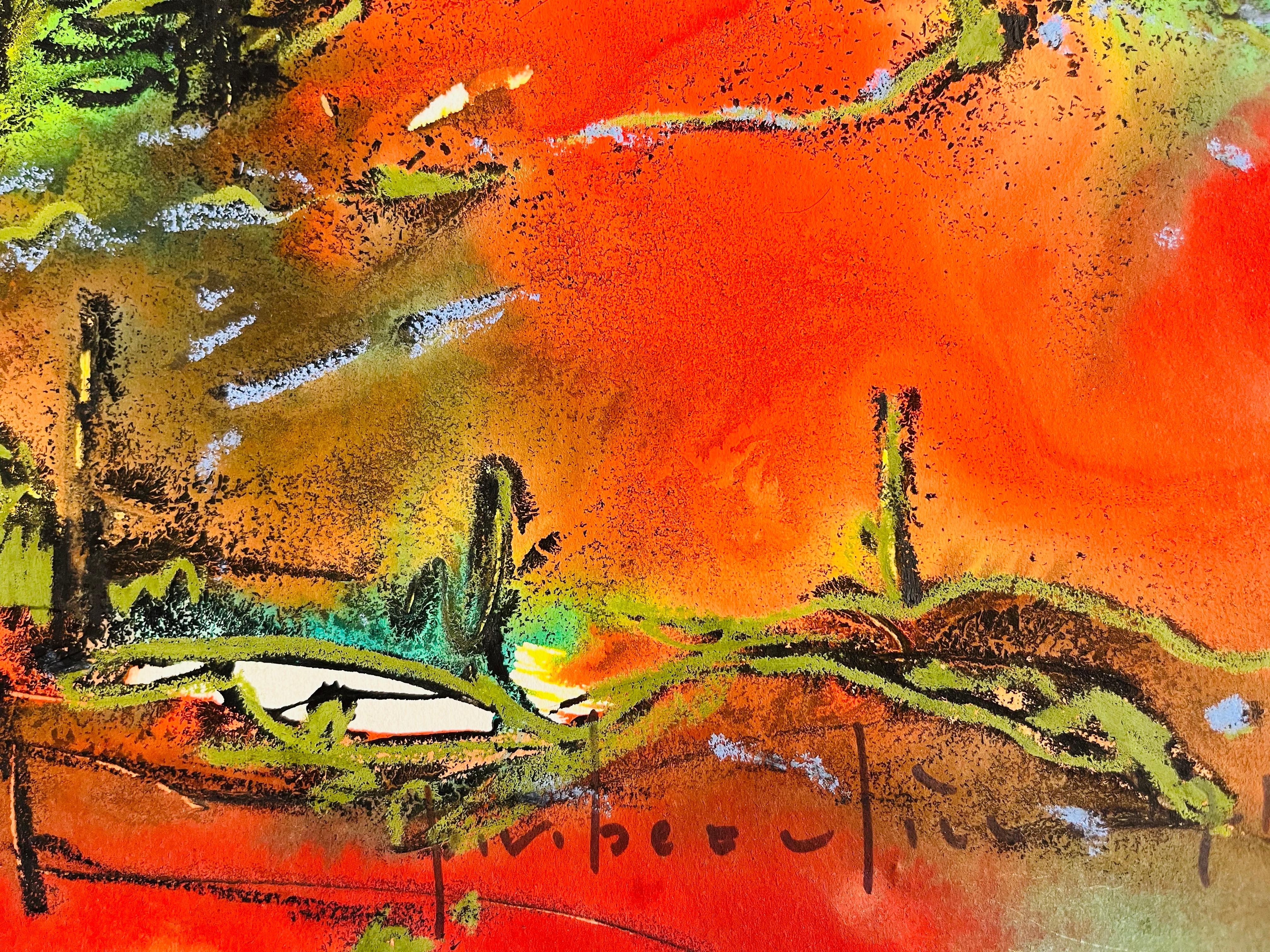 Sin título (Bosque) - Landscape Painting Gris de Paul Vanier Beaulieu