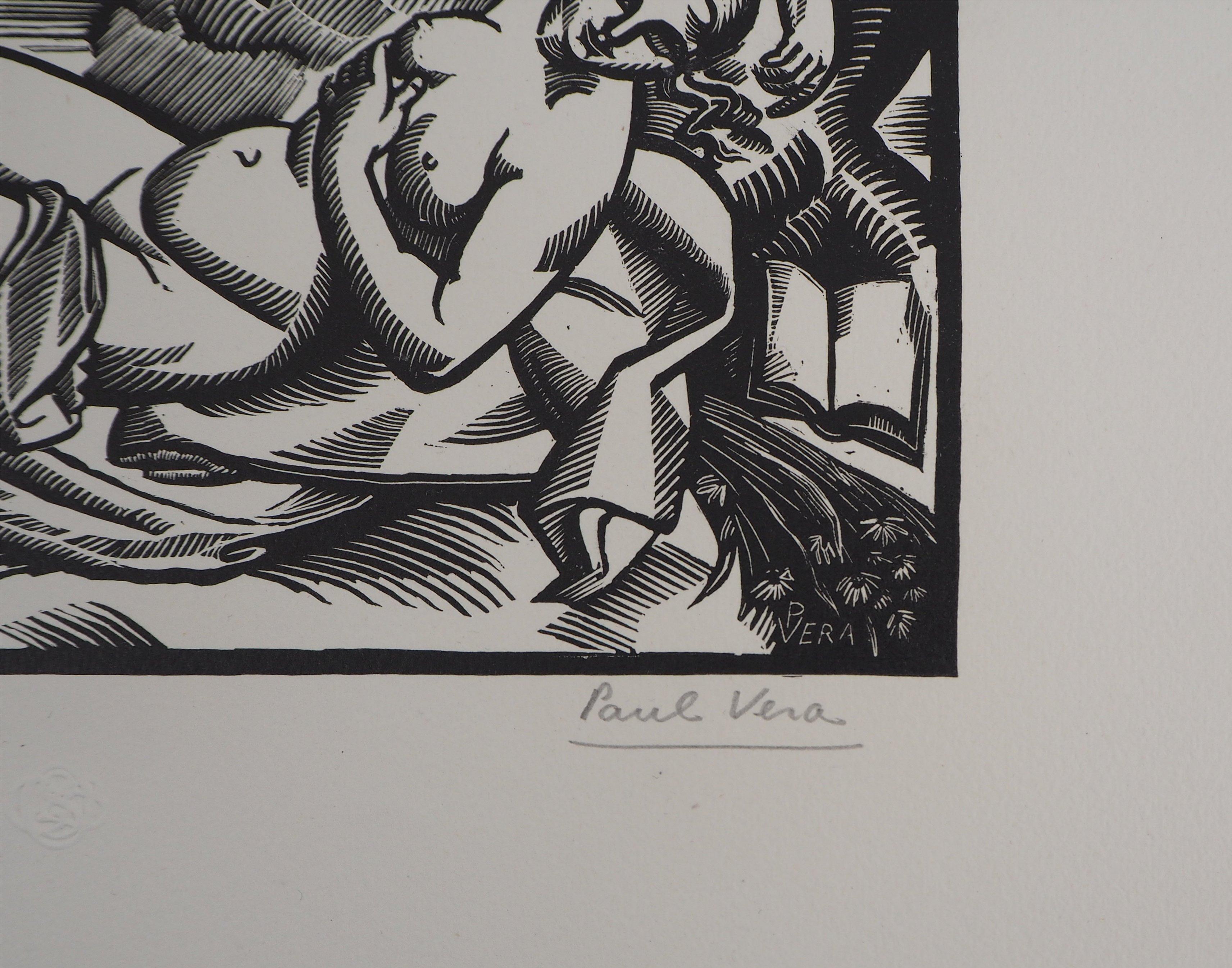 Paul Vera
Sommer, 1924

Original Holzschnitt
Handsigniert mit Bleistift
Nummeriert /160
Auf Vellum 25 x 33 cm (ca. 9,8 x 12,9 in)

Herausgegeben für den 'Imagier de la Gravure sur Bois' (5. Jahr) und trägt den Blindstempel des Herausgebers (Lugt