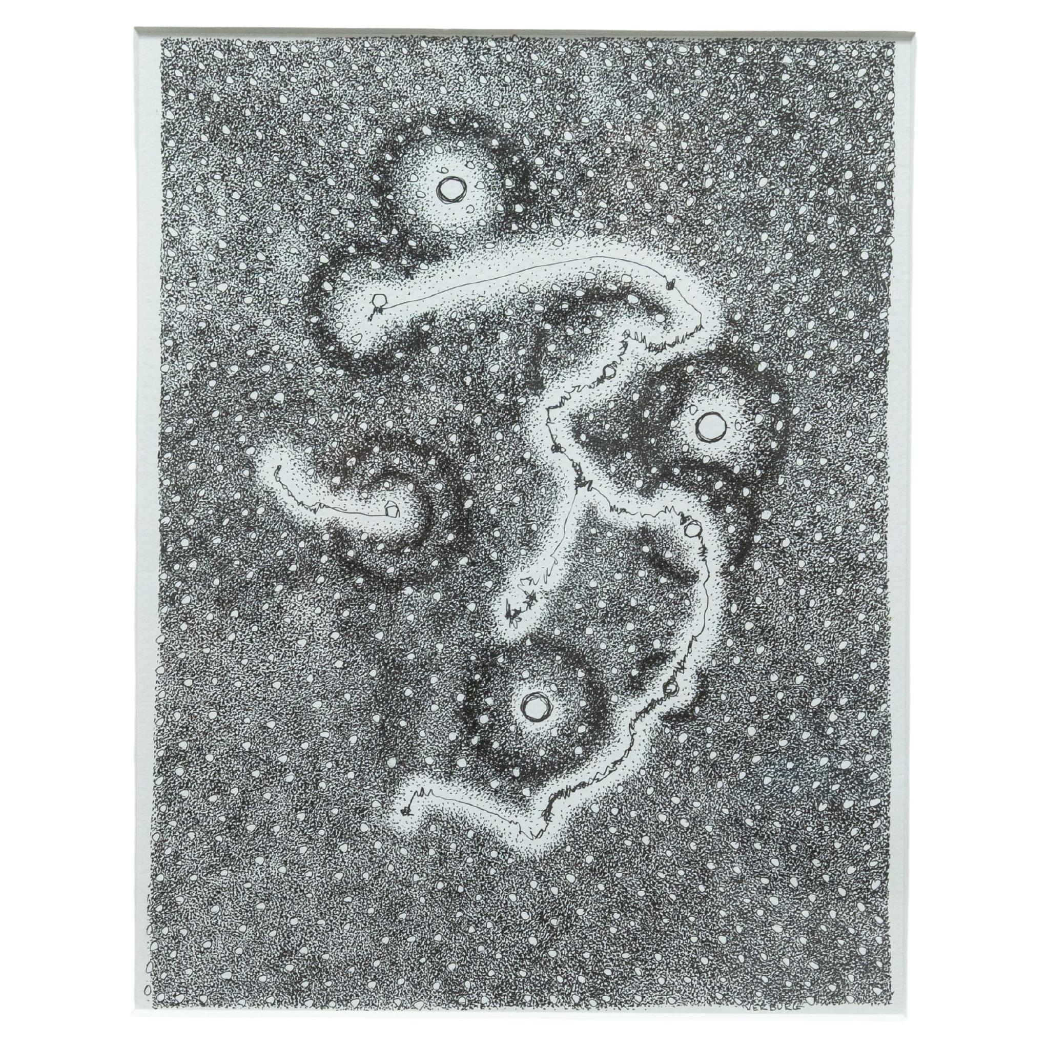 Paul VerBurg 7/LCDSAR & R Signed Contemporary Modern Pen & Ink on Paper Framed