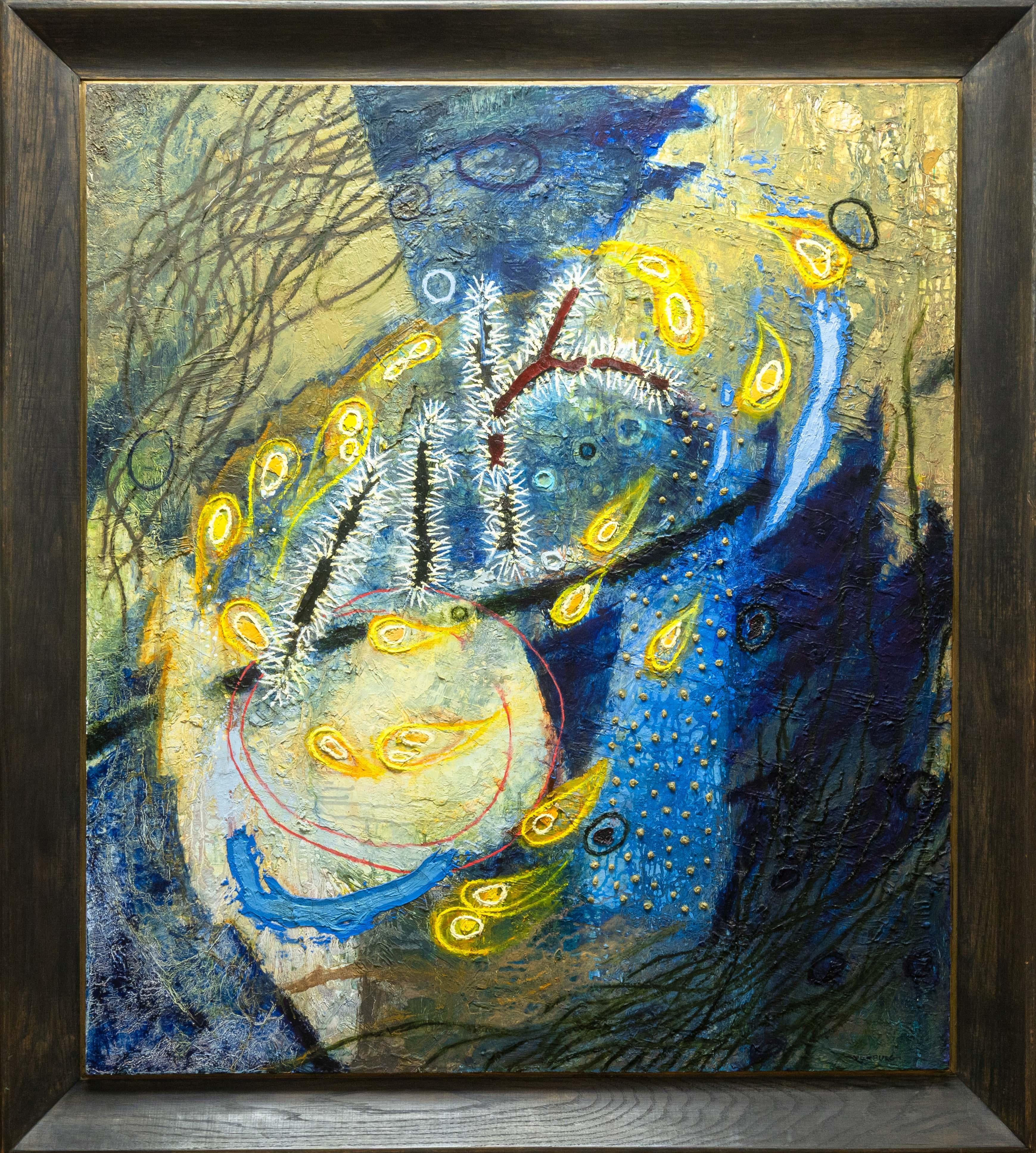 Ein zeitgenössisches abstraktes expressionistisches Ölgemälde auf Leinwand mit dem Titel 
