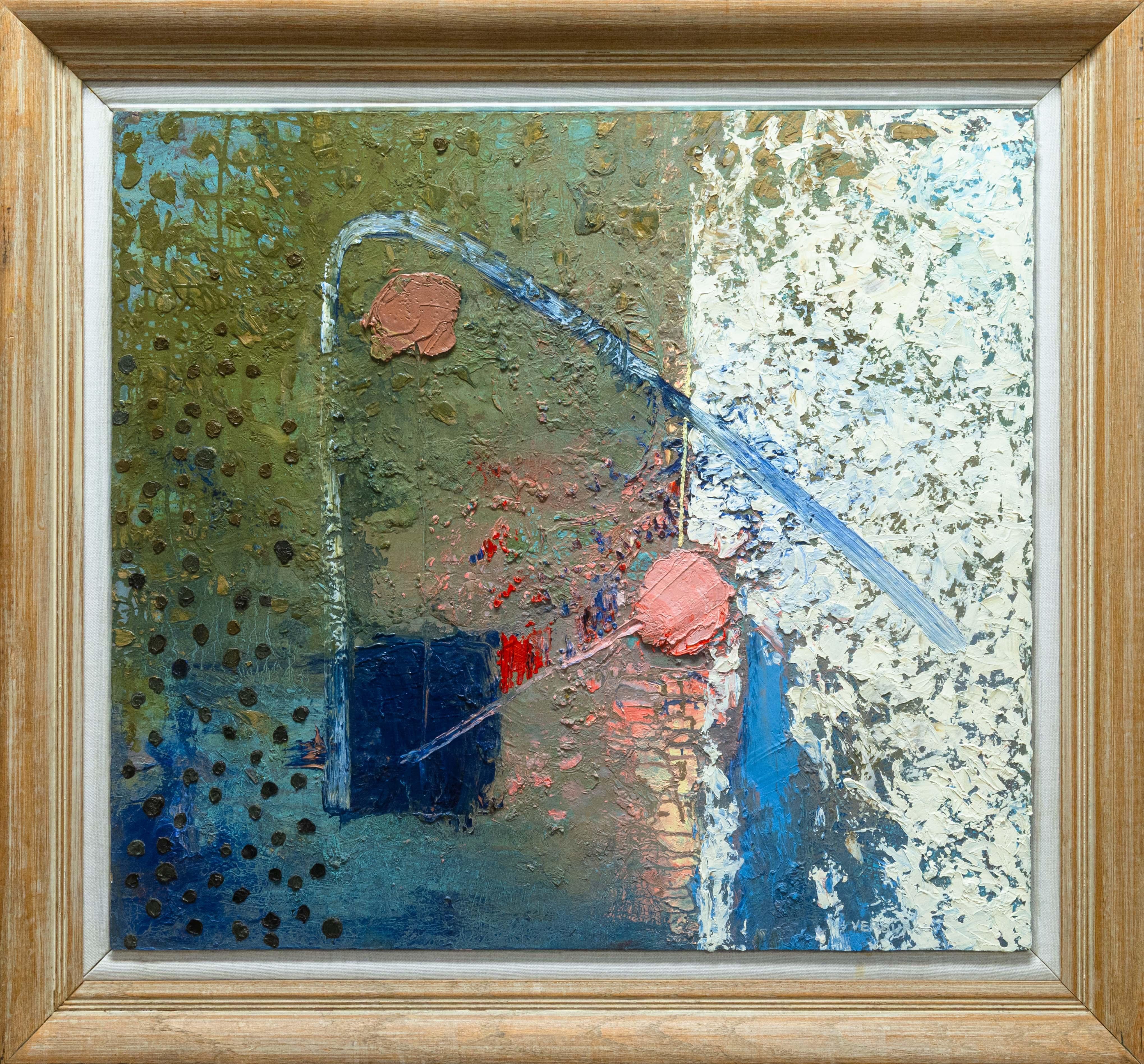 Ein zeitgenössisches abstraktes expressionistisches Ölgemälde auf Tafel mit dem Titel 