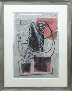 Paul Verburg Rufescent Signed Contemporary Pen and Ink Wash on Paper Framed
