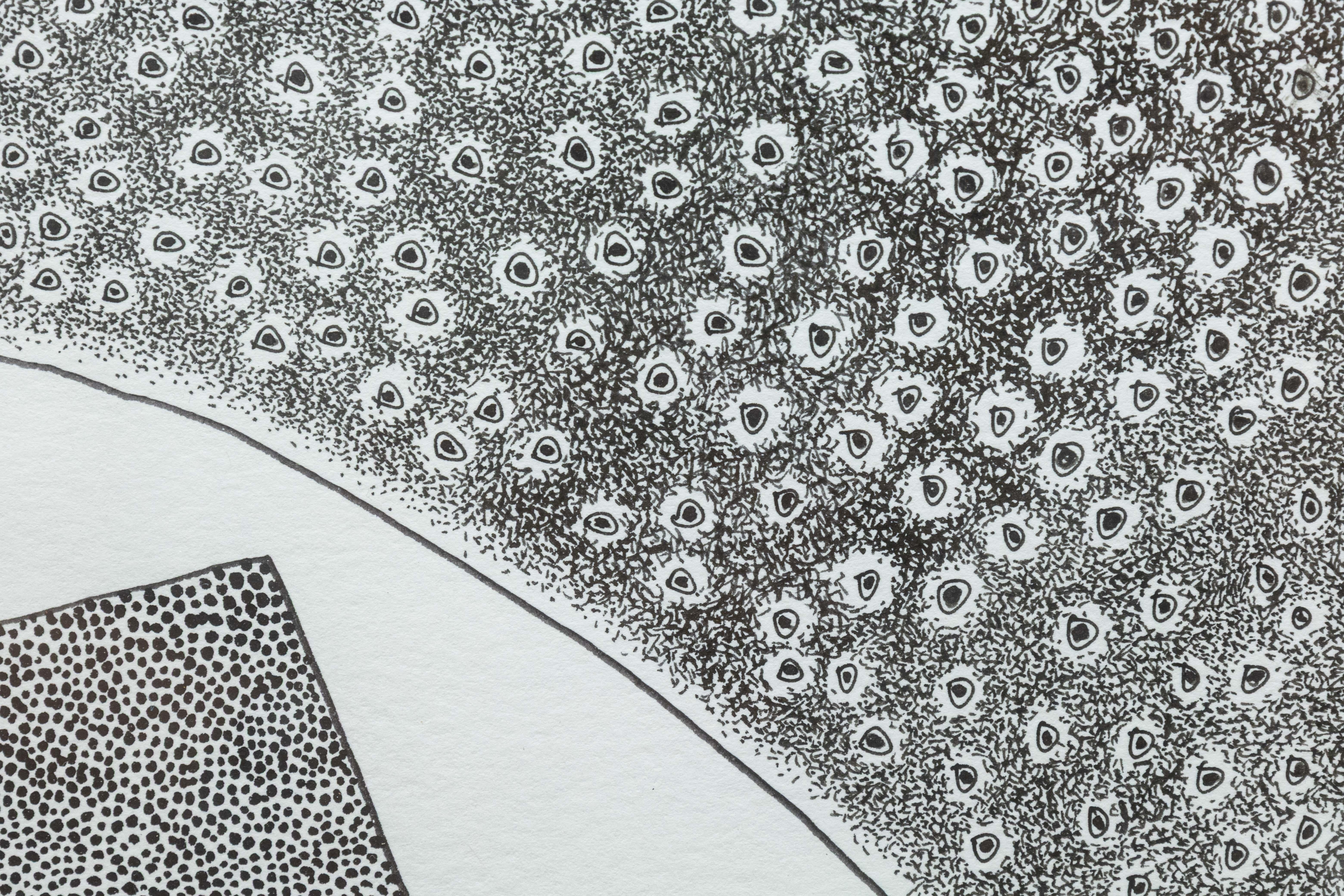 American Paul VerBurg Signed Contemporary Memphis Pen & Ink Drawing on Paper Framed For Sale