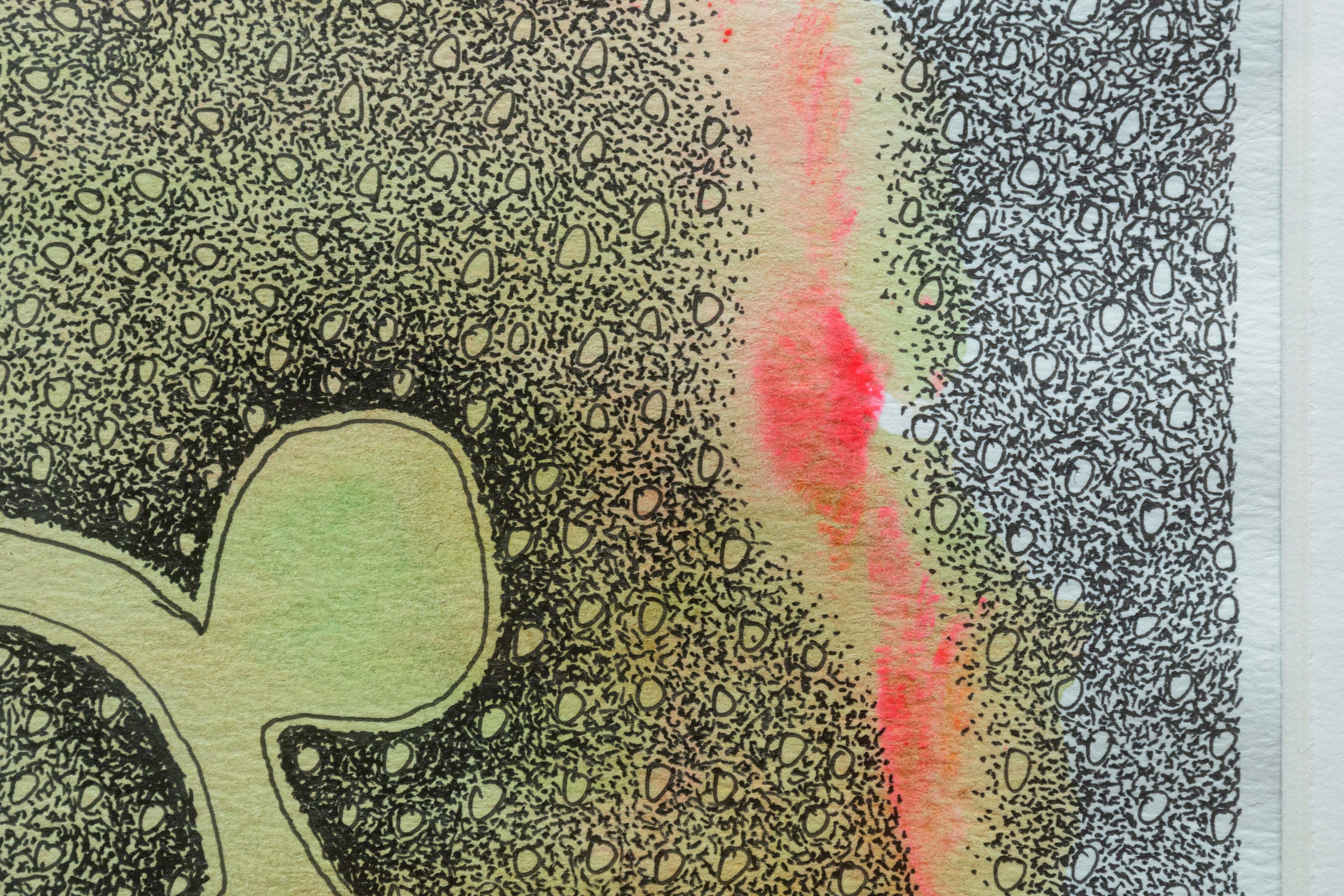 Paul VerBurg Ohne Titel 38 Signiert Zeitgenössische Abstrakte Feder & Tinte Monoprint Gerahmt im Zustand „Gut“ im Angebot in Keego Harbor, MI