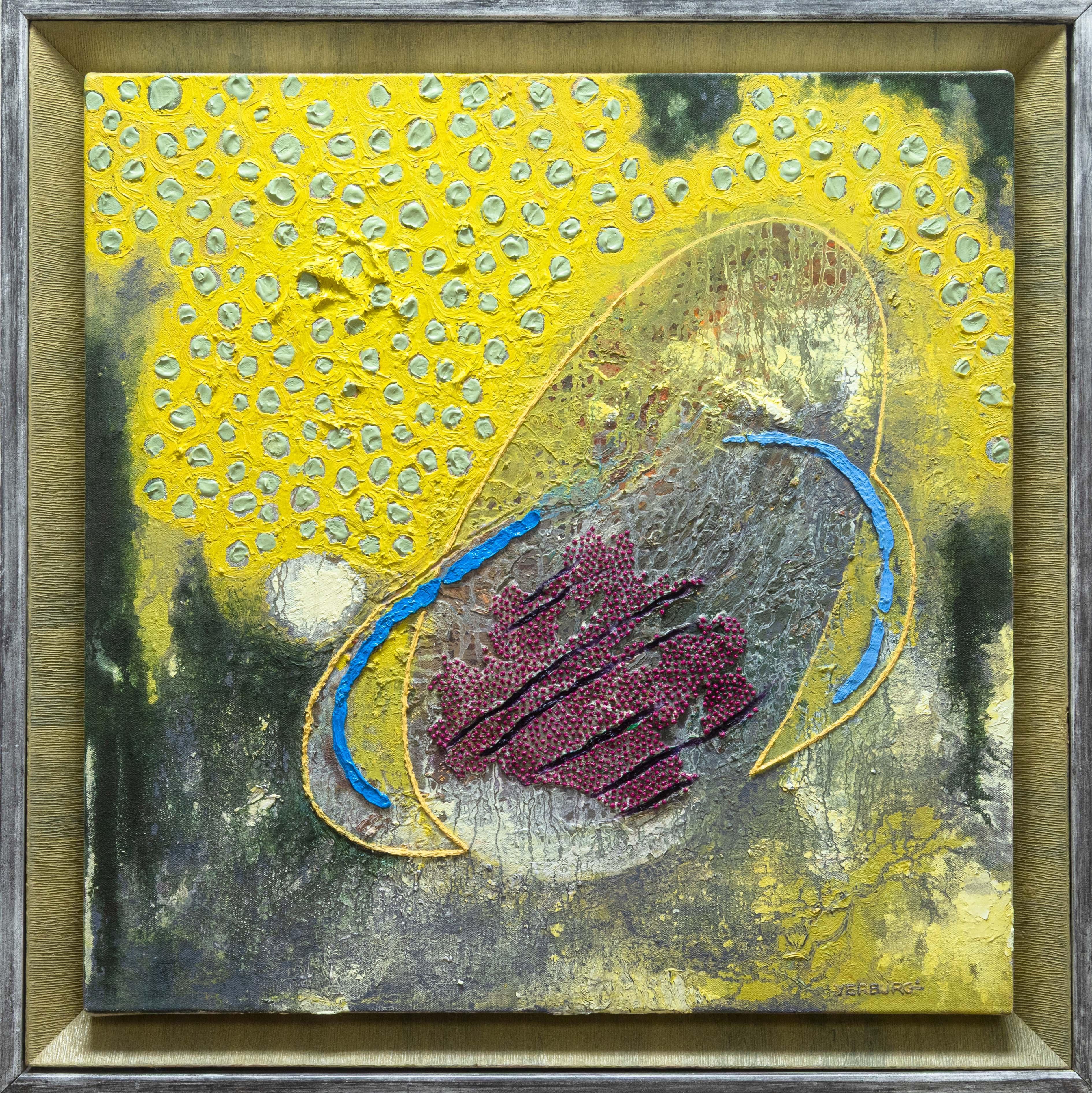 Une peinture à l'huile contemporaine d'expressionnisme abstrait sur toile intitulée 