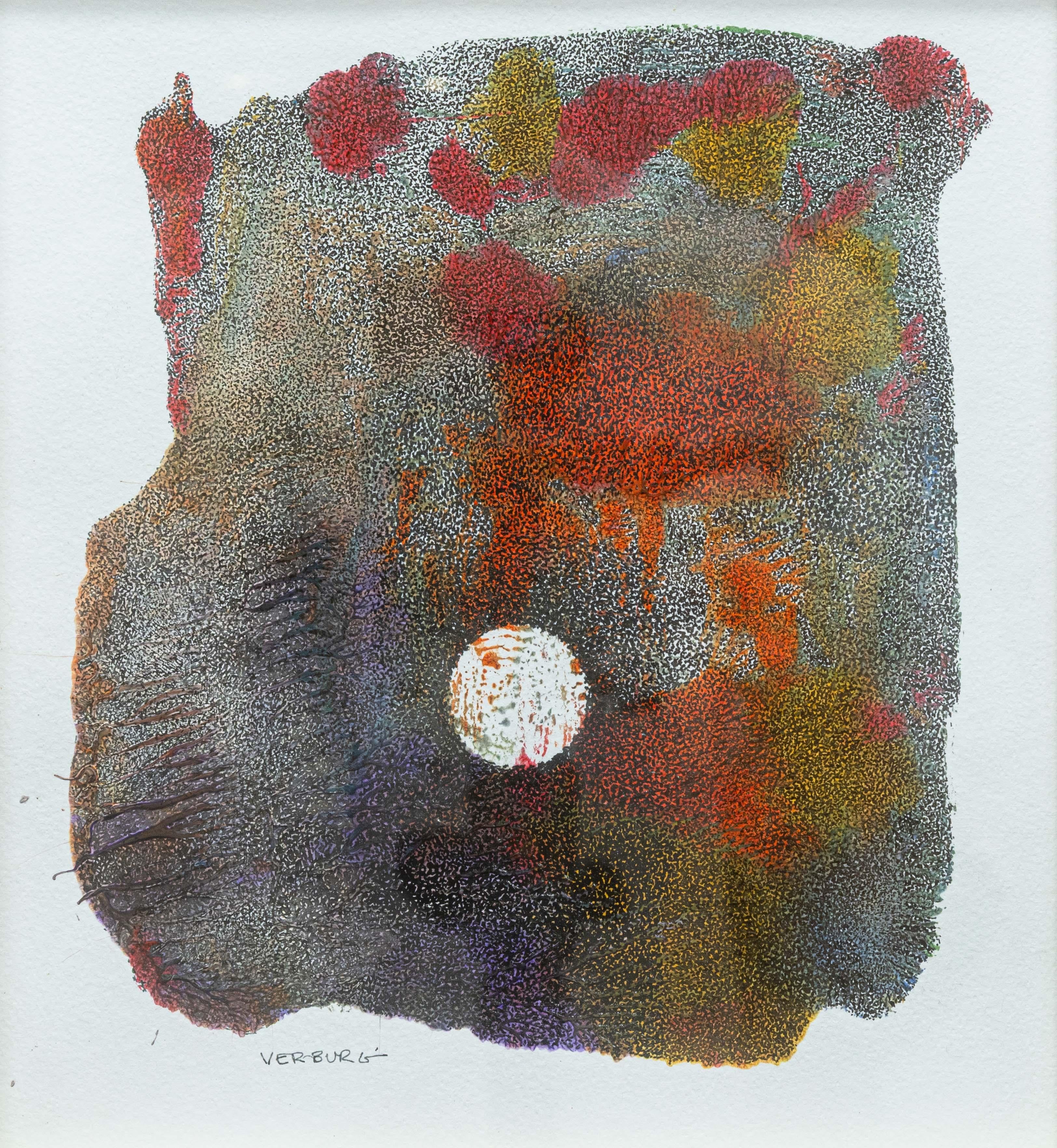 Paul VerBurg You Be You Signiert Zeitgenössische Feder und Tinte über Acryl Monoprint (Minimalistisch) im Angebot