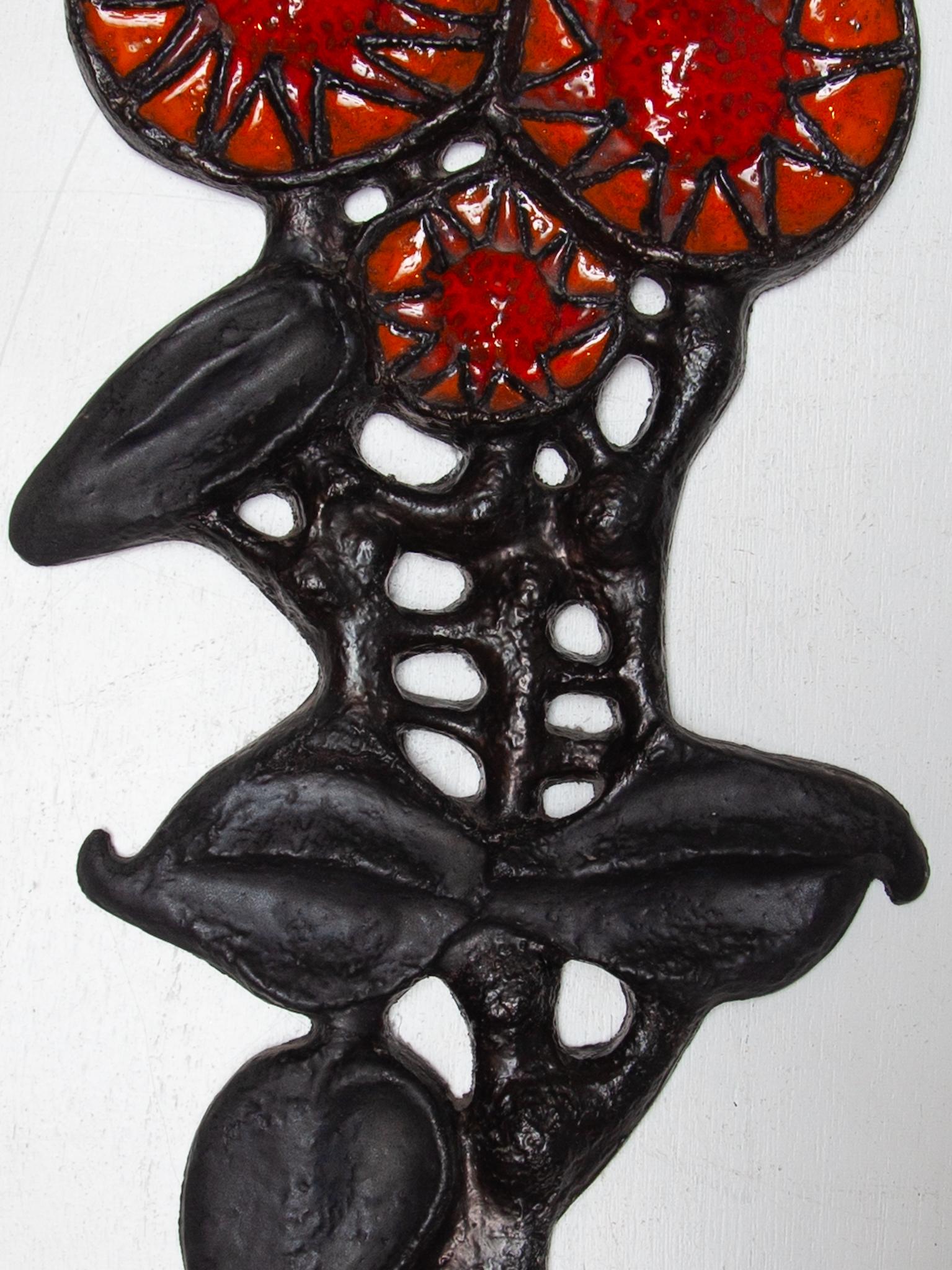 Paul Vermeire Wall Mounted Fat Lava Flower Sculpture for Perignem, Belgium ART In Good Condition For Sale In Antwerp, BE