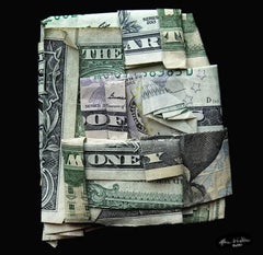 "The Art of Money"  Origami money photo on canvas with Resin