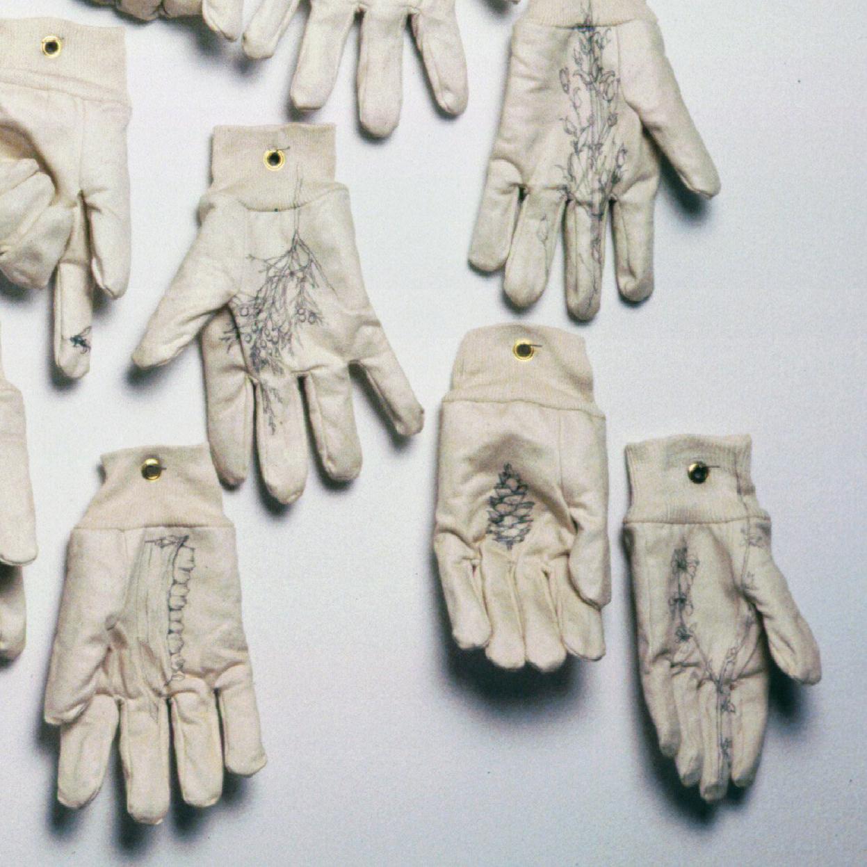 medium: found gloves, rivets, steel

medium: pencil on work gloves
installation dimensions variable

Paul Villinski has created studio and large-scale artworks for more than three decades. Villinski was born in York, Maine, USA, in 1960, son of