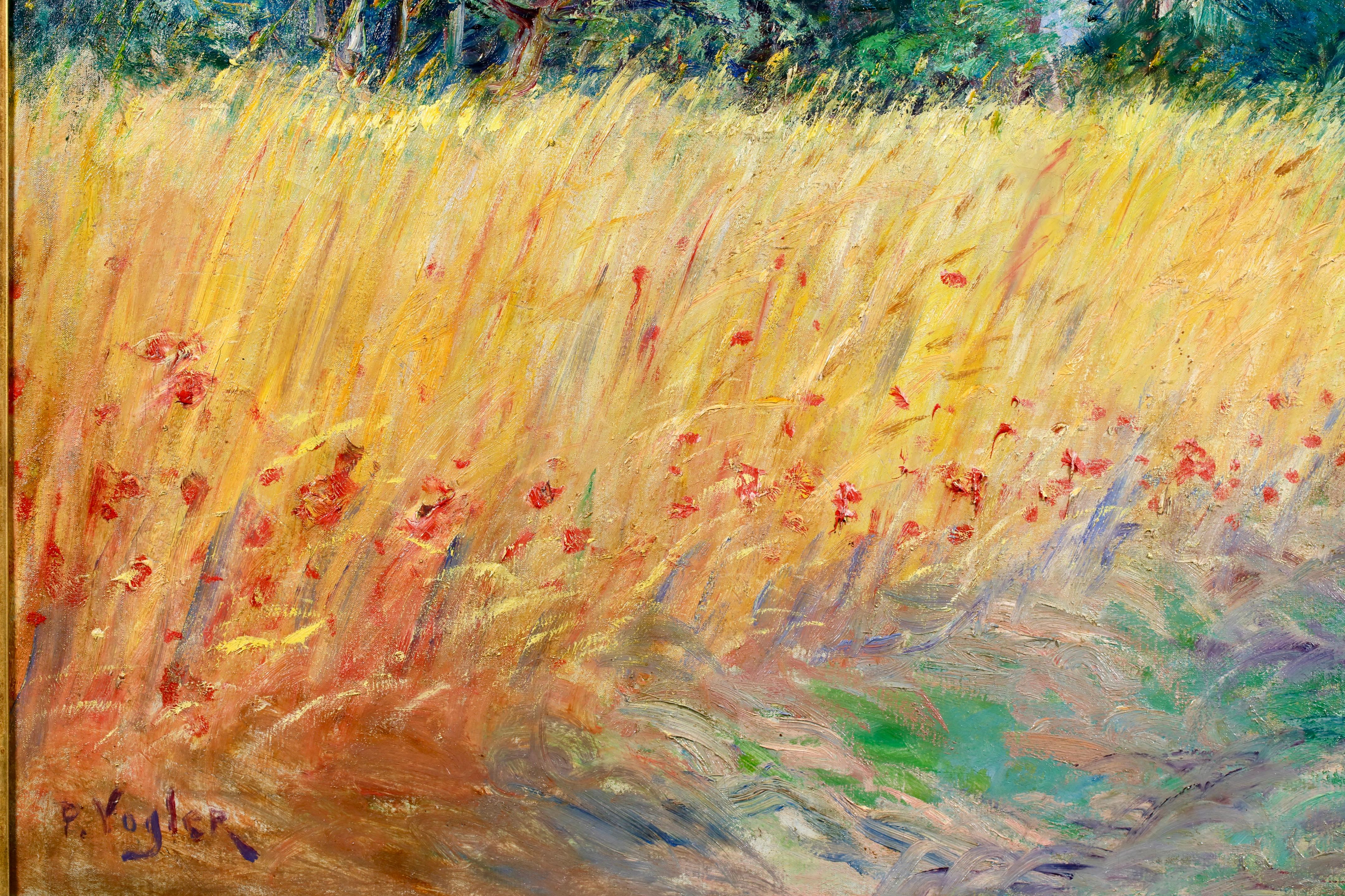 Chemin a travers champs - Paysage impressionniste peint à l'huile par Paul Vogler en vente 9
