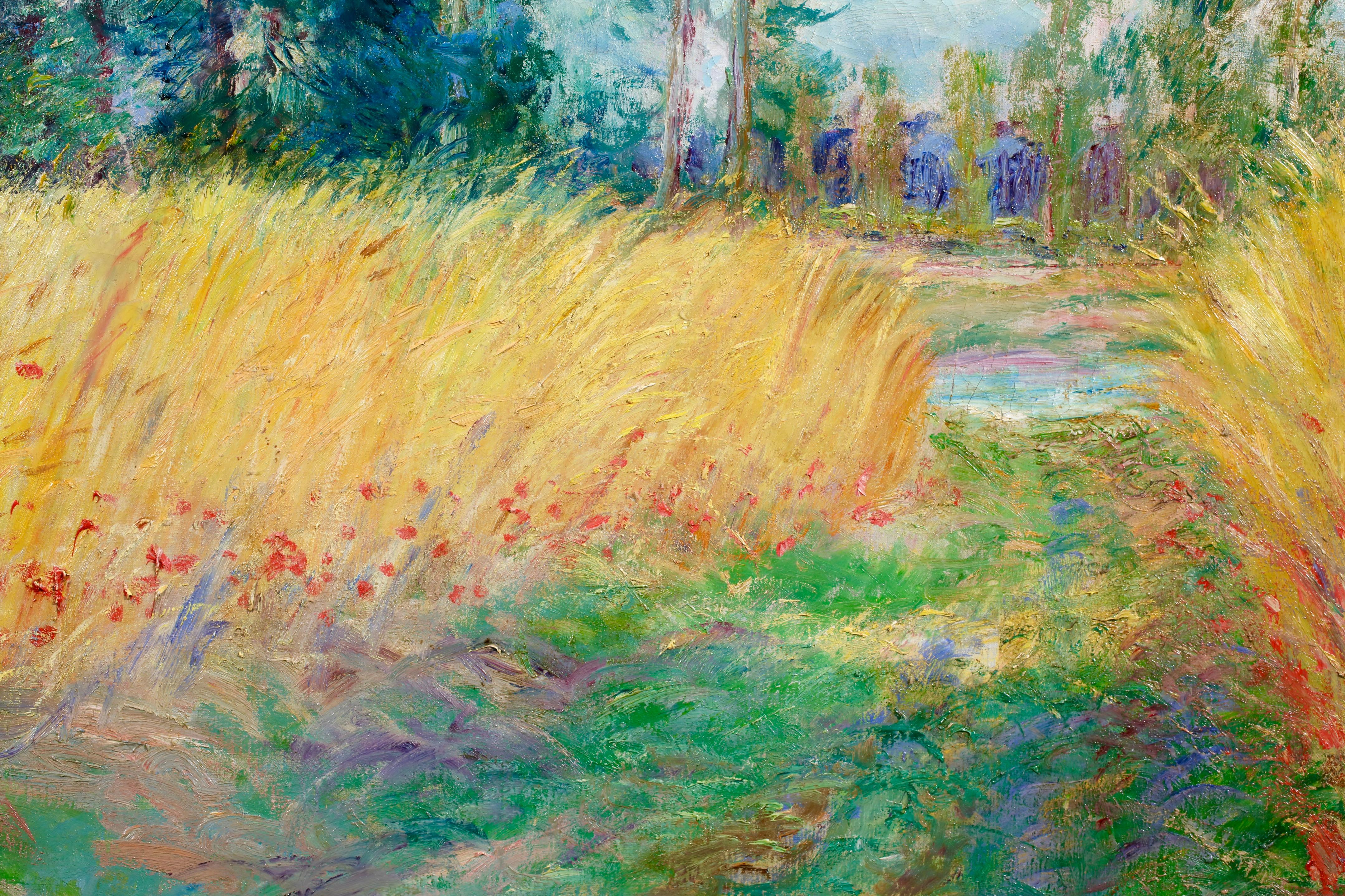 Chemin a travers champs - Paysage impressionniste peint à l'huile par Paul Vogler en vente 10