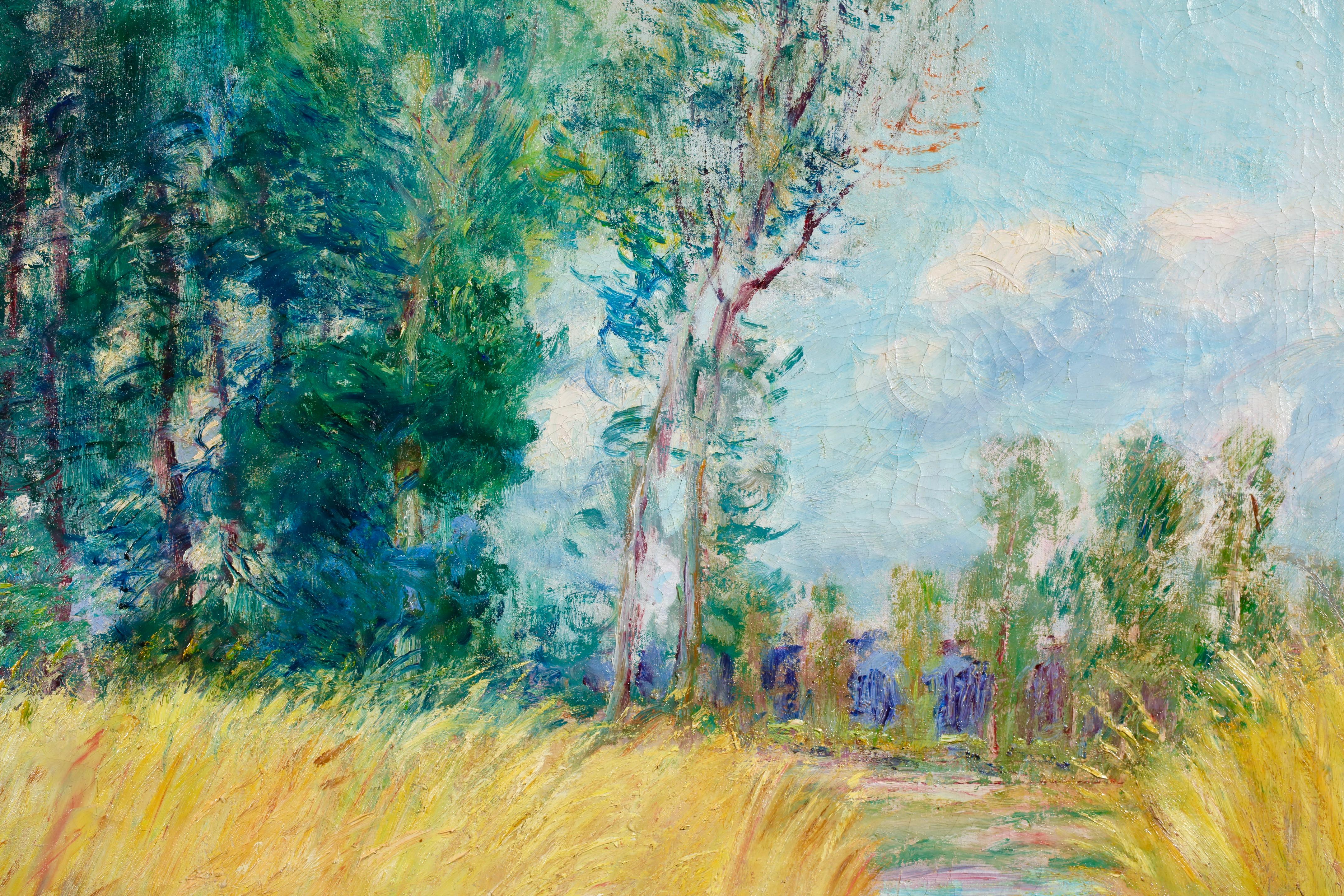 Chemin a travers champs - Paysage impressionniste peint à l'huile par Paul Vogler en vente 11