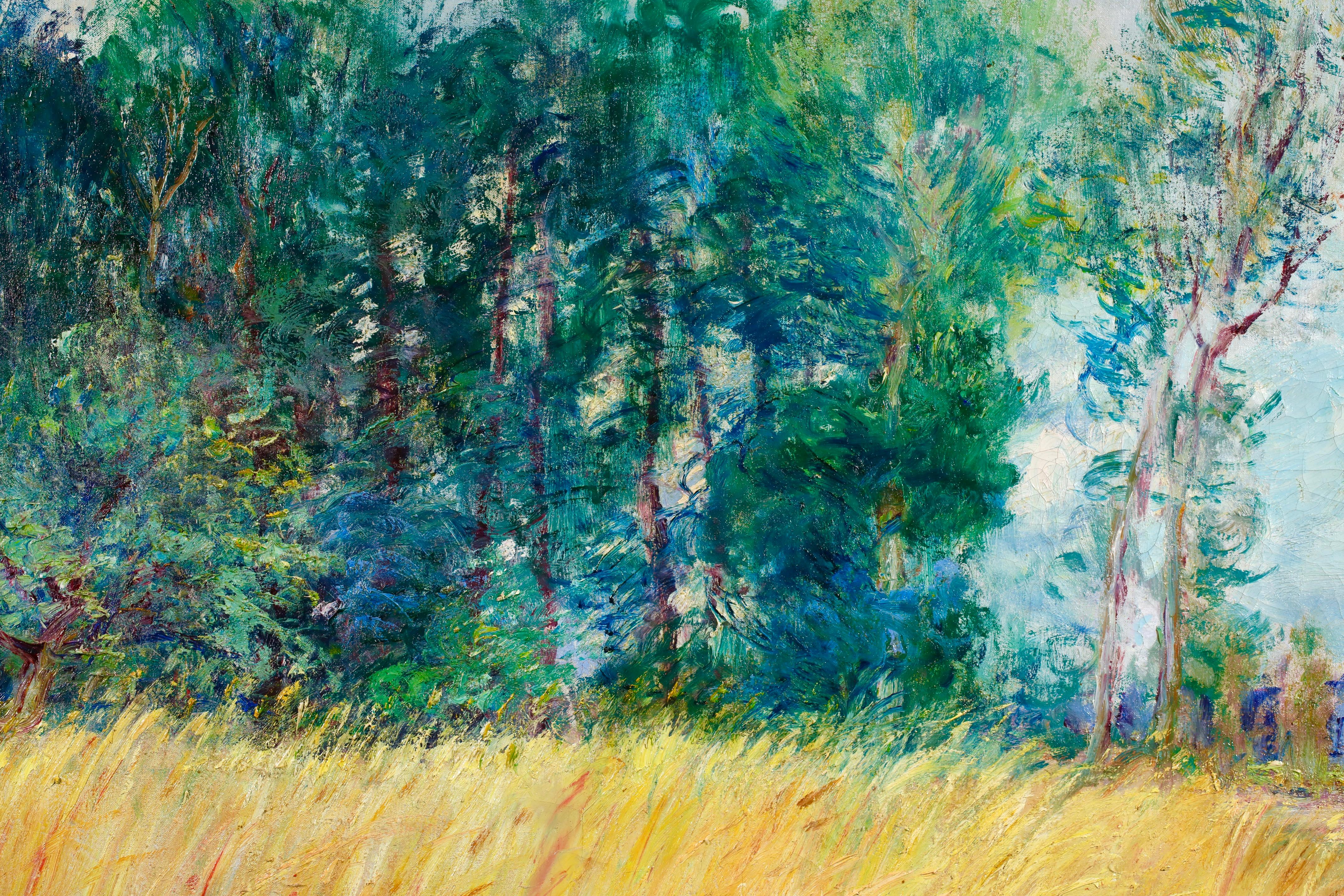 Chemin a travers champs - Paysage impressionniste peint à l'huile par Paul Vogler en vente 12