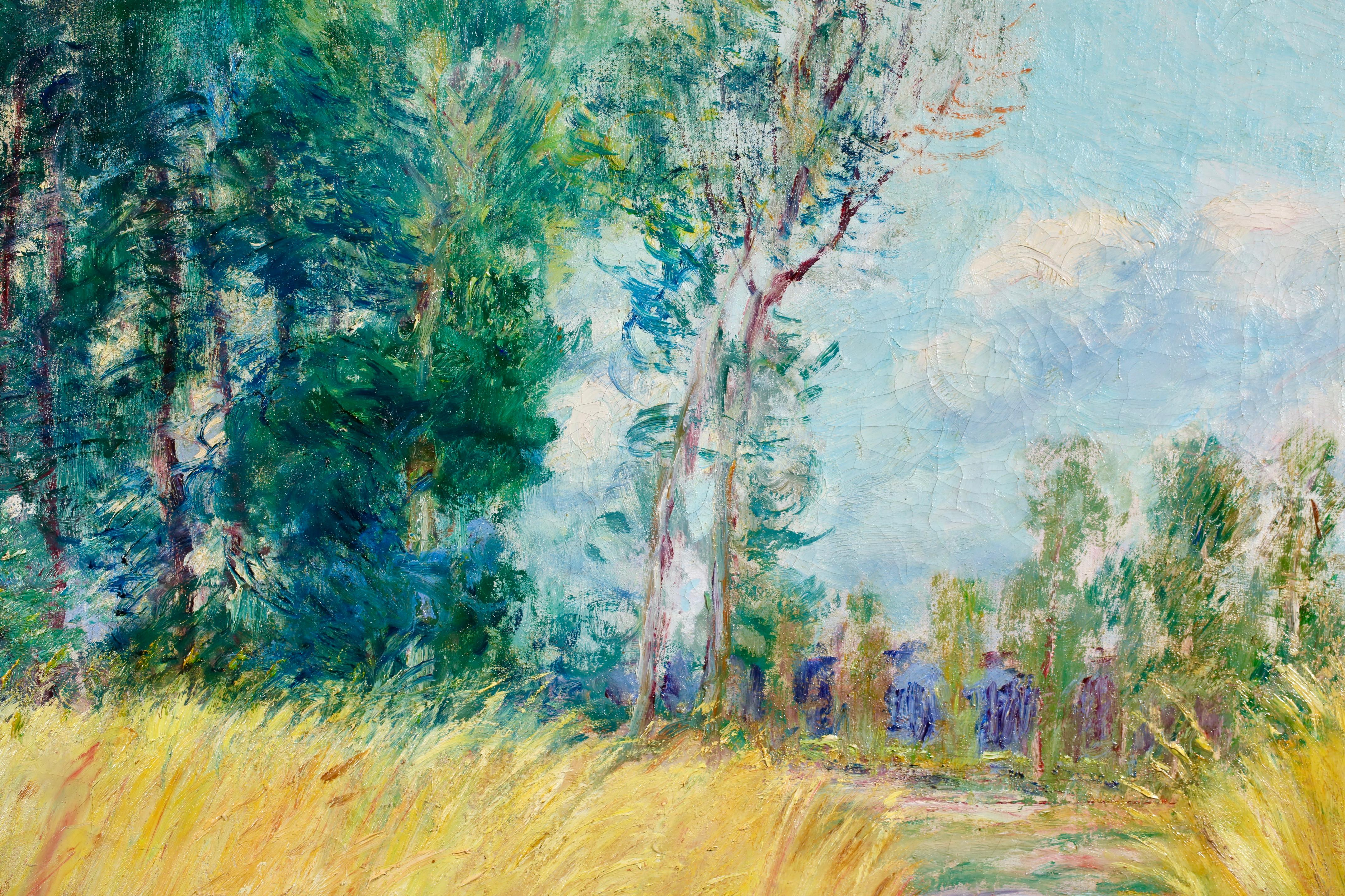 Chemin a travers champs - Paysage impressionniste peint à l'huile par Paul Vogler en vente 4