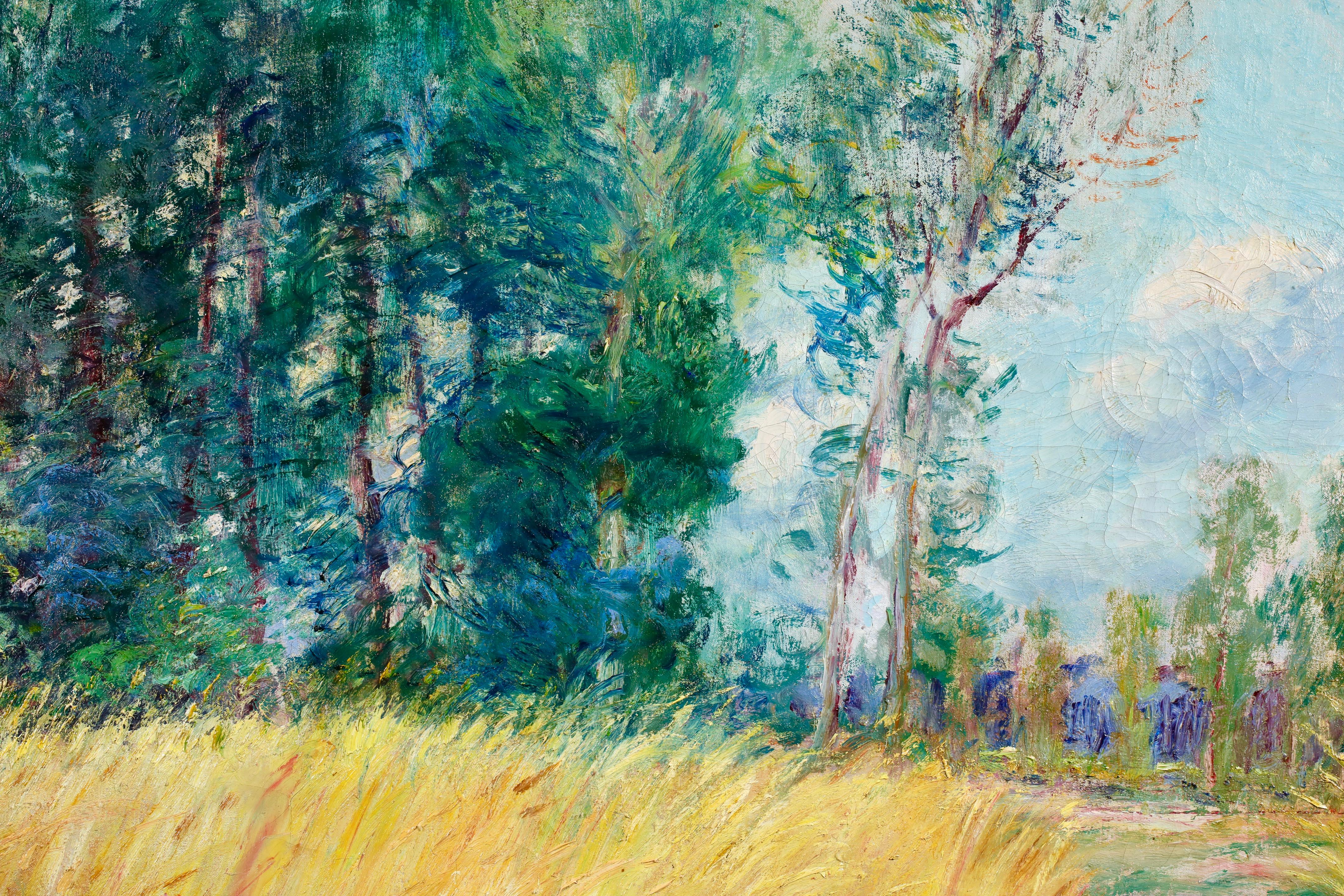 Chemin a travers champs - Paysage impressionniste peint à l'huile par Paul Vogler en vente 5