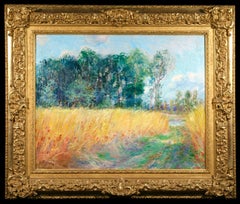 Chemin a travers champs - Paysage impressionniste peint à l'huile par Paul Vogler