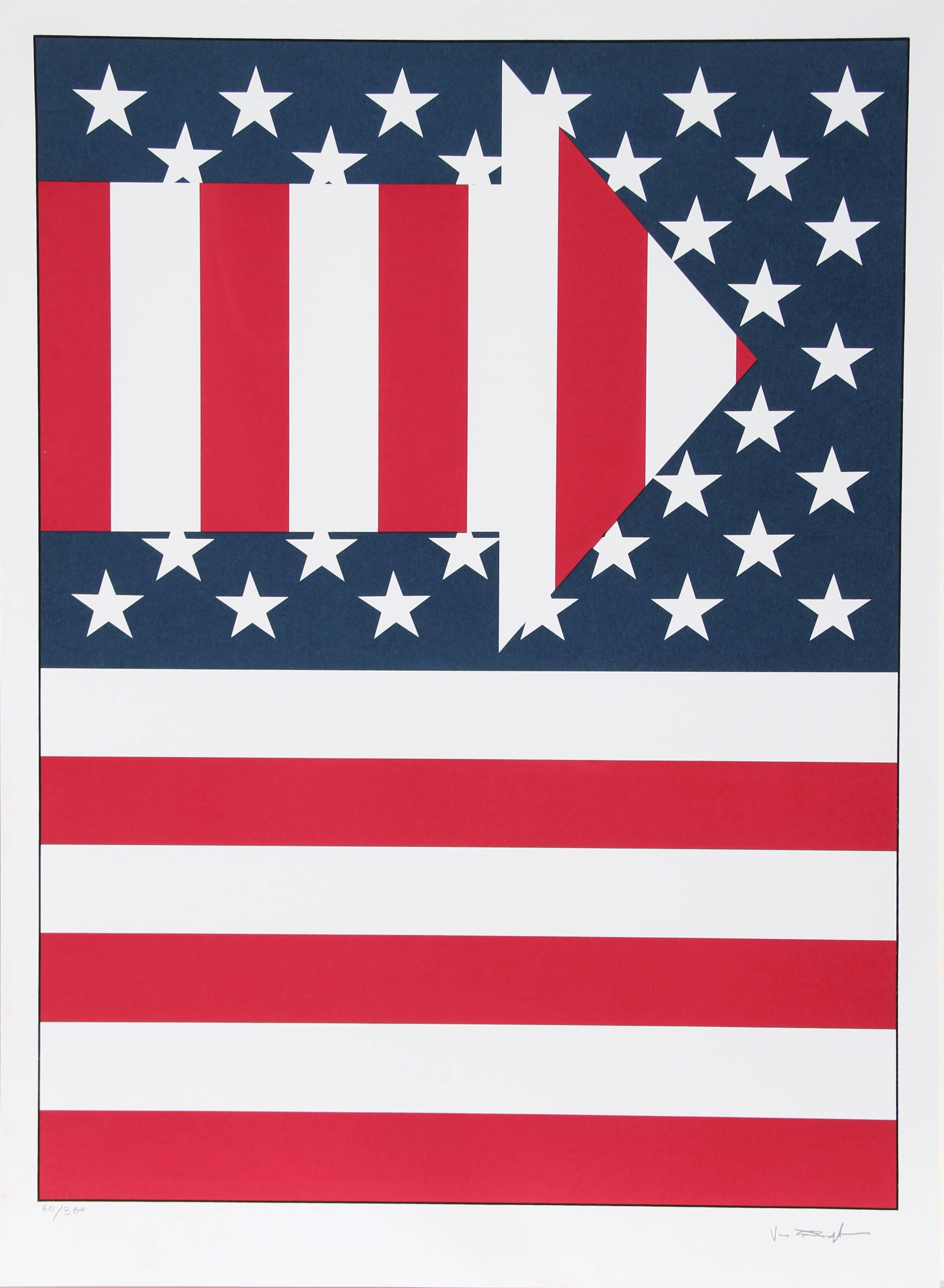 Le drapeau américain III, sérigraphie Pop Art de Paul von Ringelheim en vente 1