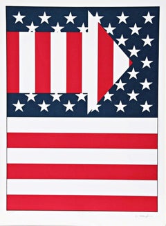 Vintage American Flag III (Geometric Abstraction Hard Edge Minimalist Abstraction) S/N