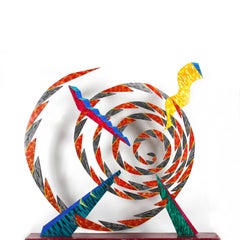 Spiral, Enameled Laser Cut Steel Sculpture by Von Ringelheim